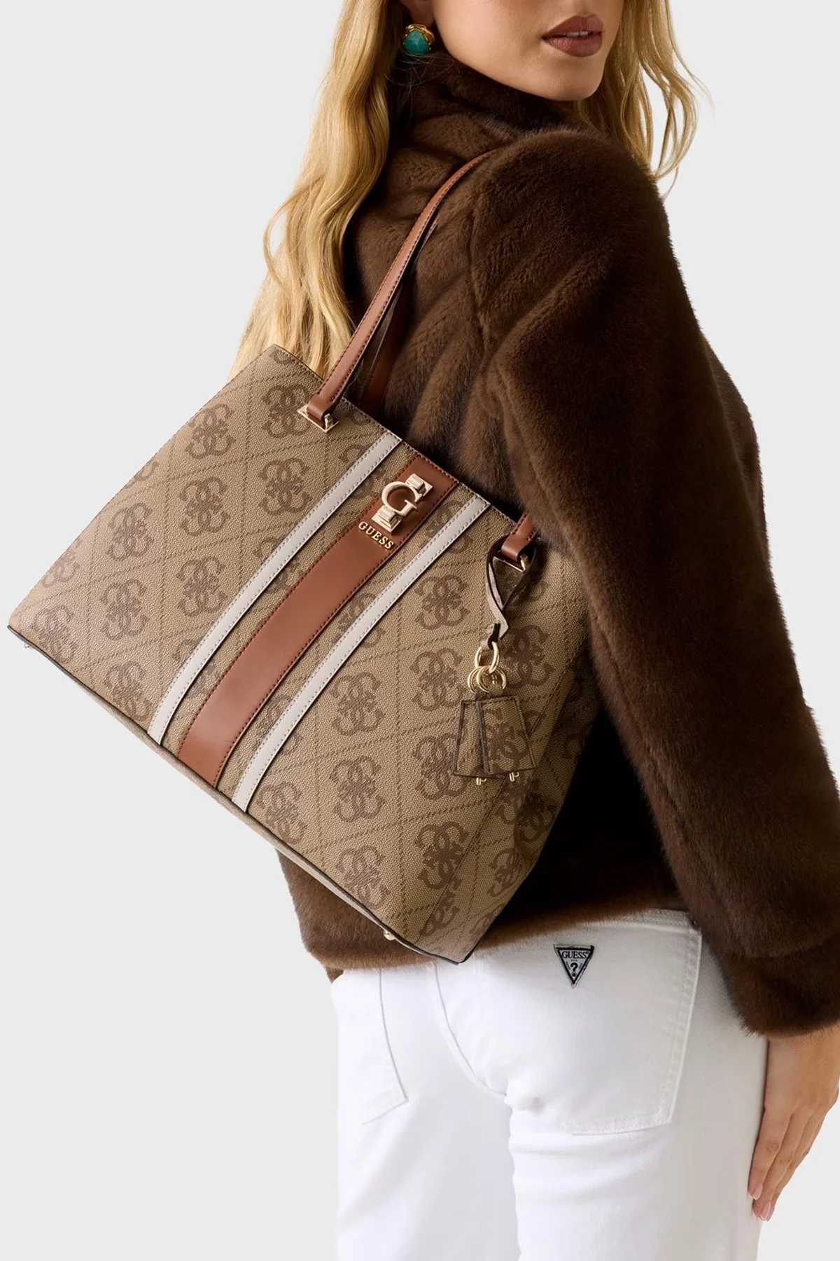 Guess Erenia 4G Logolu Omuz Askılı HWSO7838230 Bayan Çanta HWSO78 38230 LTL KAHVE - 3