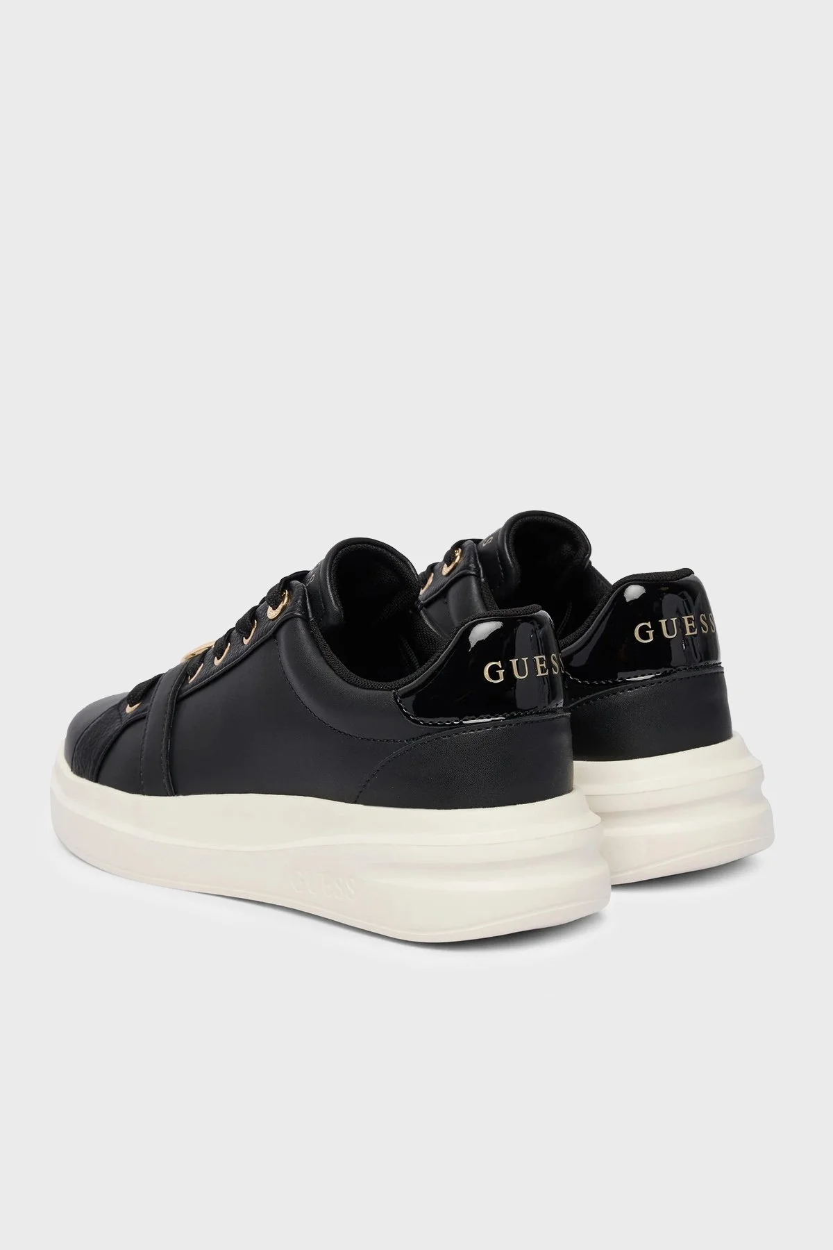 Guess Erizo Logolu Deri Sneaker FLFEZOLEA12 Kadın Ayakkabı FLFEZO LEA12 BLACK Siyah - 3