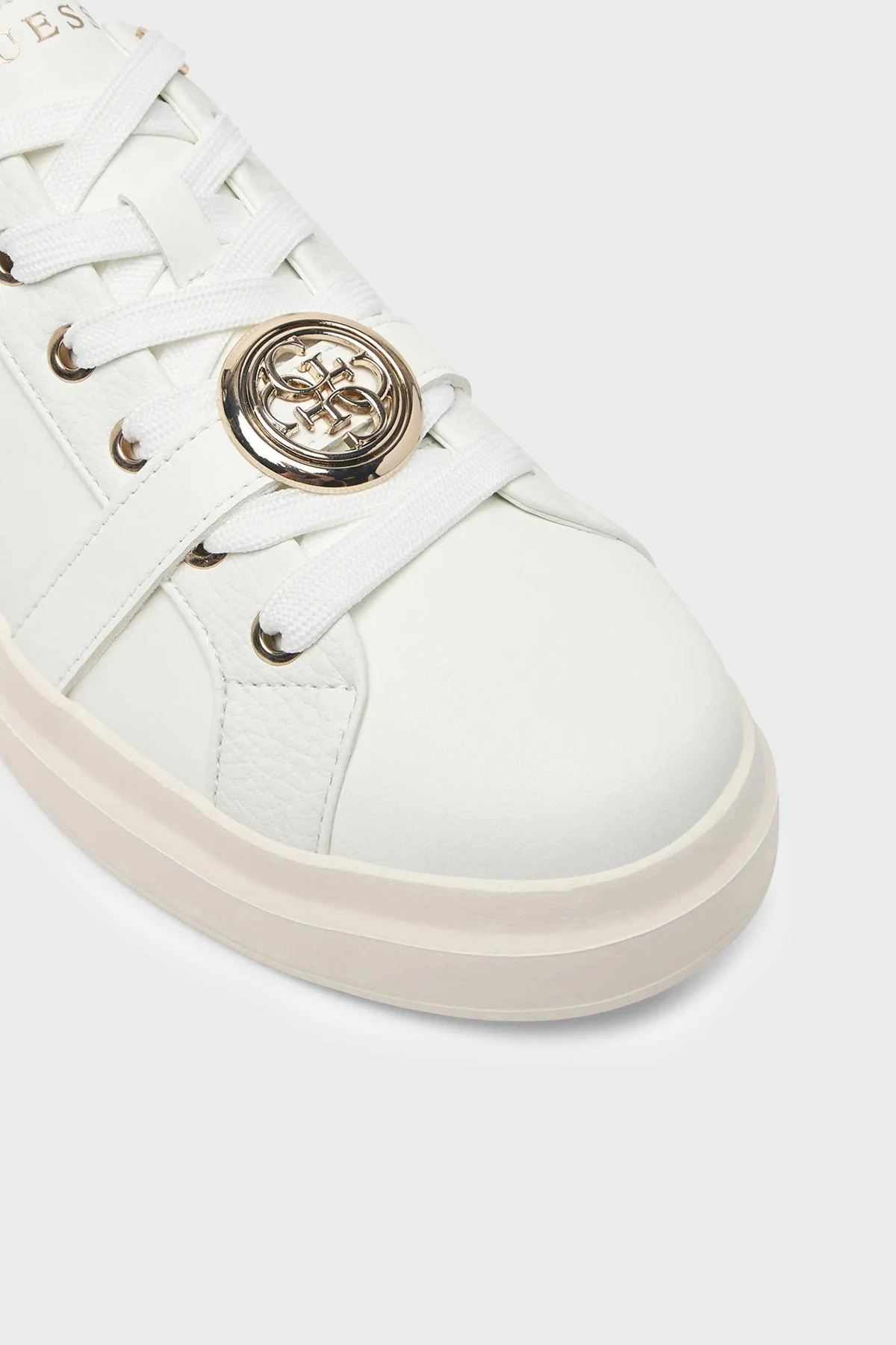 Guess Erizo Logolu Deri Sneaker FLFEZOLEA12 Kadın Ayakkabı FLFEZO LEA12 WHIPL Beyaz-gold - 6