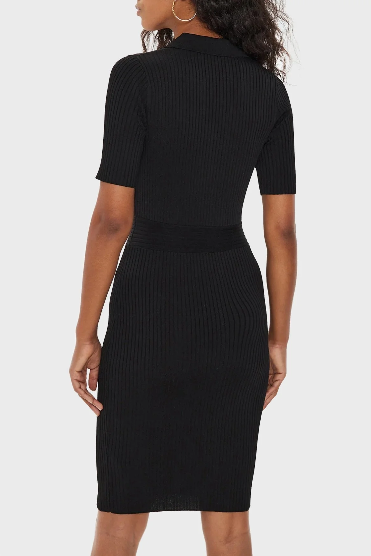 Guess Es Destiny Slim Fit Kısa Kollu Mini W4YK16Z37K0 Bayan Elbise W4YK16 Z37K0 JBLK SİYAH - 8