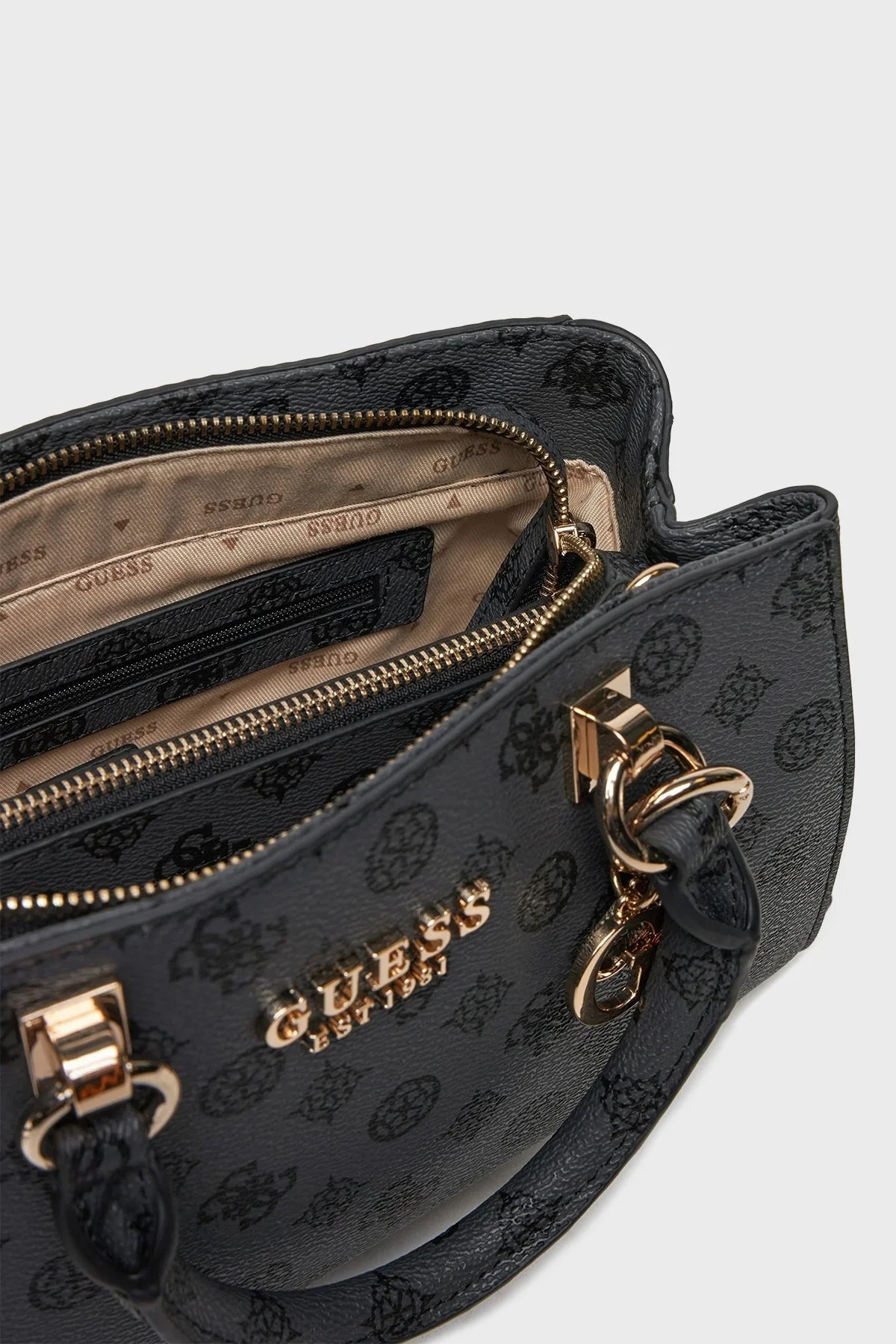 Guess Evelune Logolu Çıkarılabilir Askılı HWPG9353060 Bayan Çanta HWPG93 53060 CHG ANTRASİT - 3