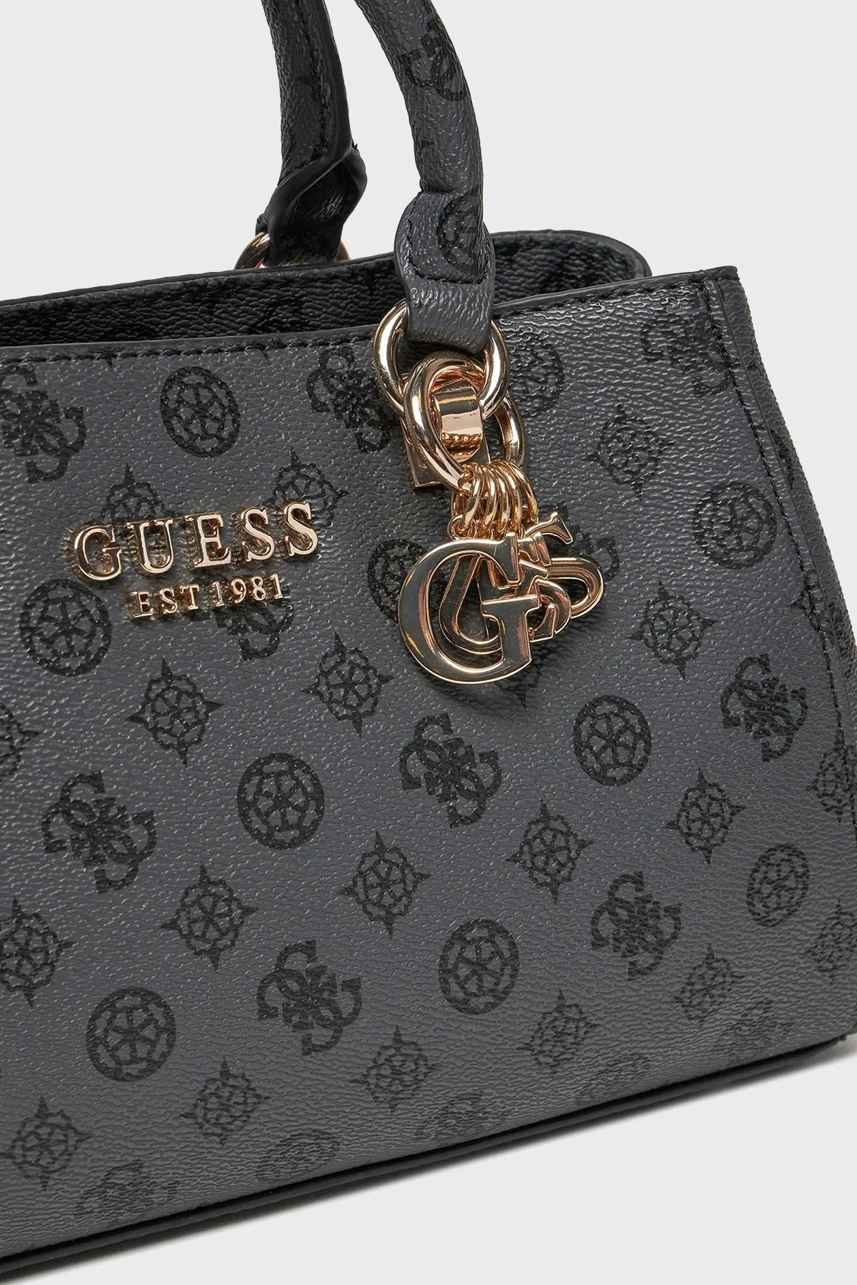 Guess Evelune Logolu Çıkarılabilir Askılı HWPG9353060 Bayan Çanta HWPG93 53060 CHG ANTRASİT - 4