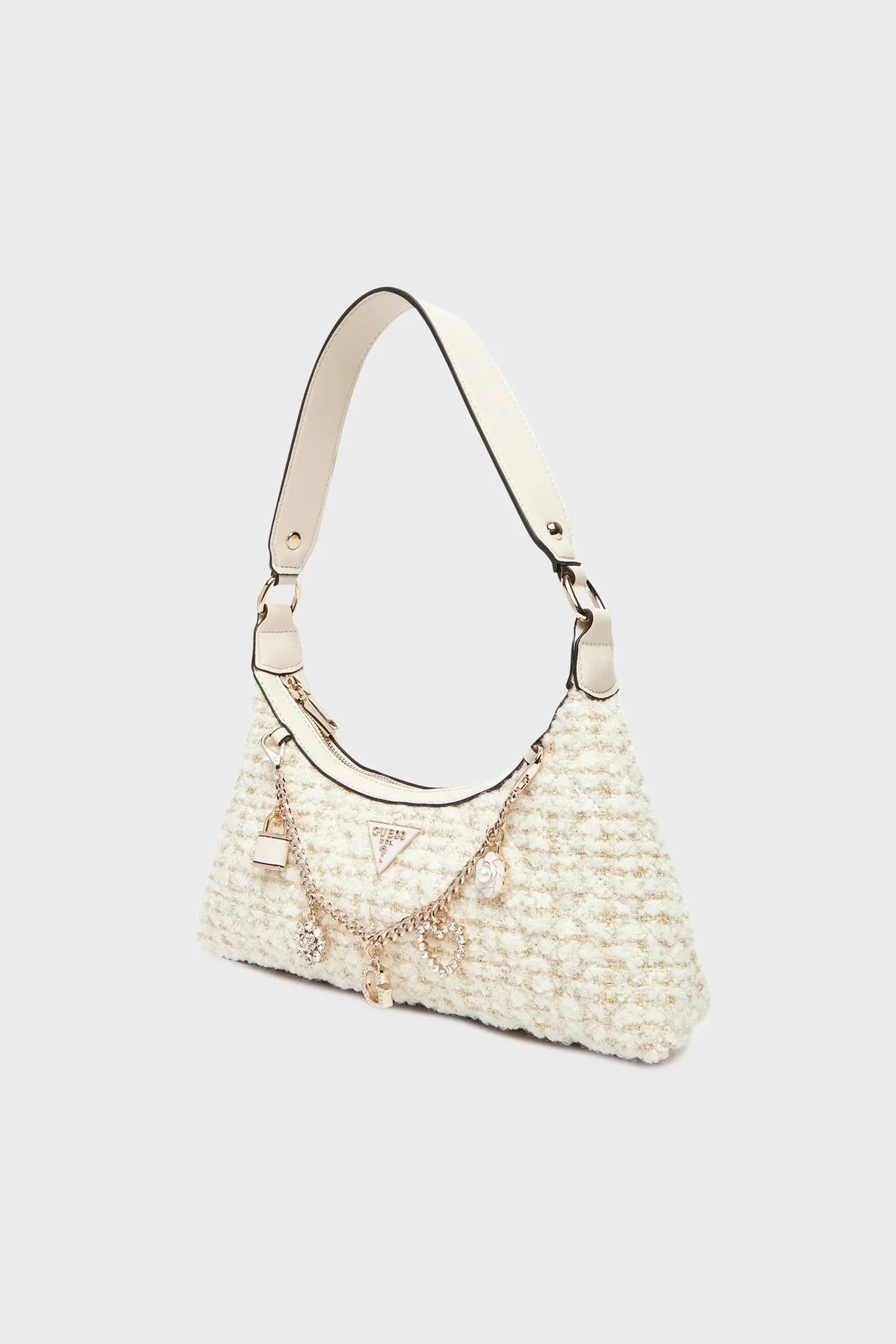 Guess Everlee Logolu Yün Karışımlı Tweed HWAT8679180 Bayan Çanta HWAT86 79180 IVO EKRU - 4