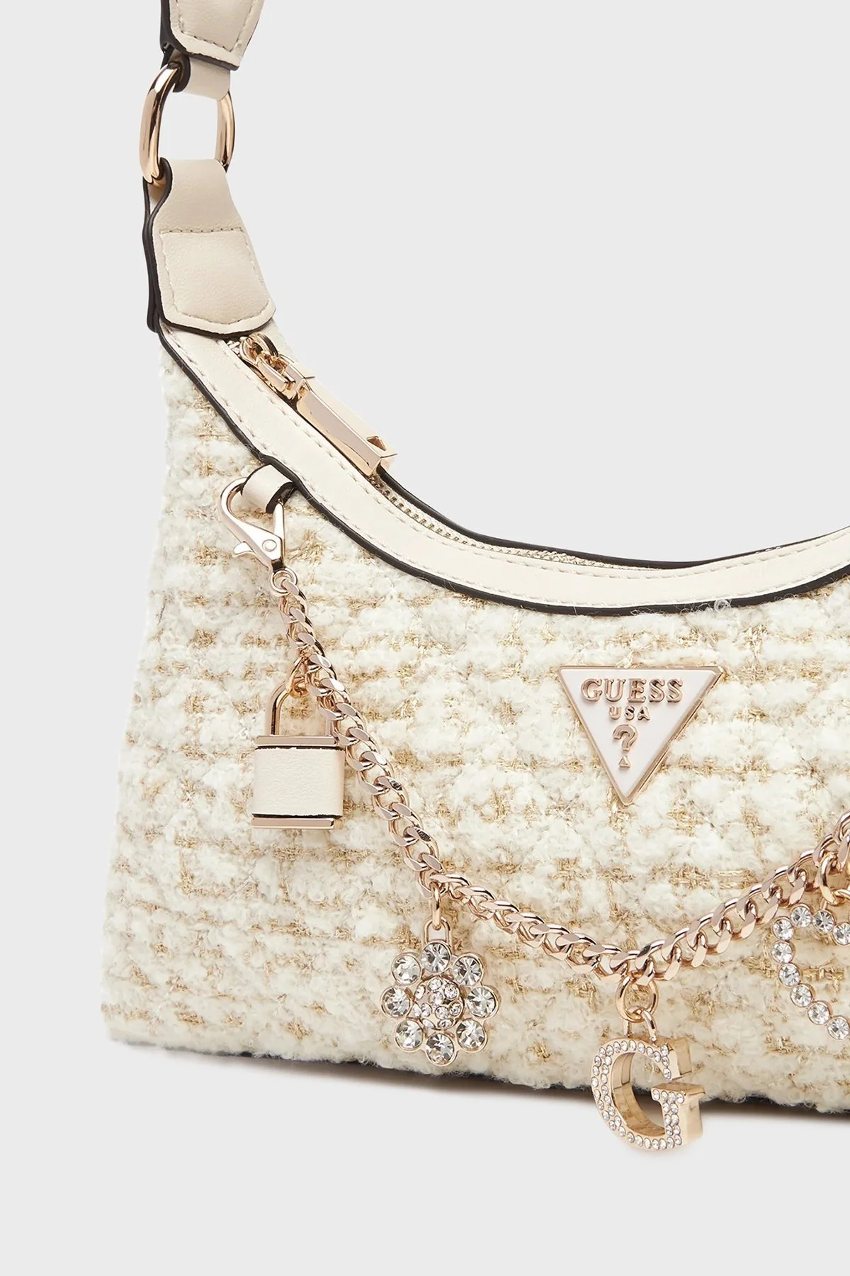 Guess Everlee Logolu Yün Karışımlı Tweed HWAT8679180 Bayan Çanta