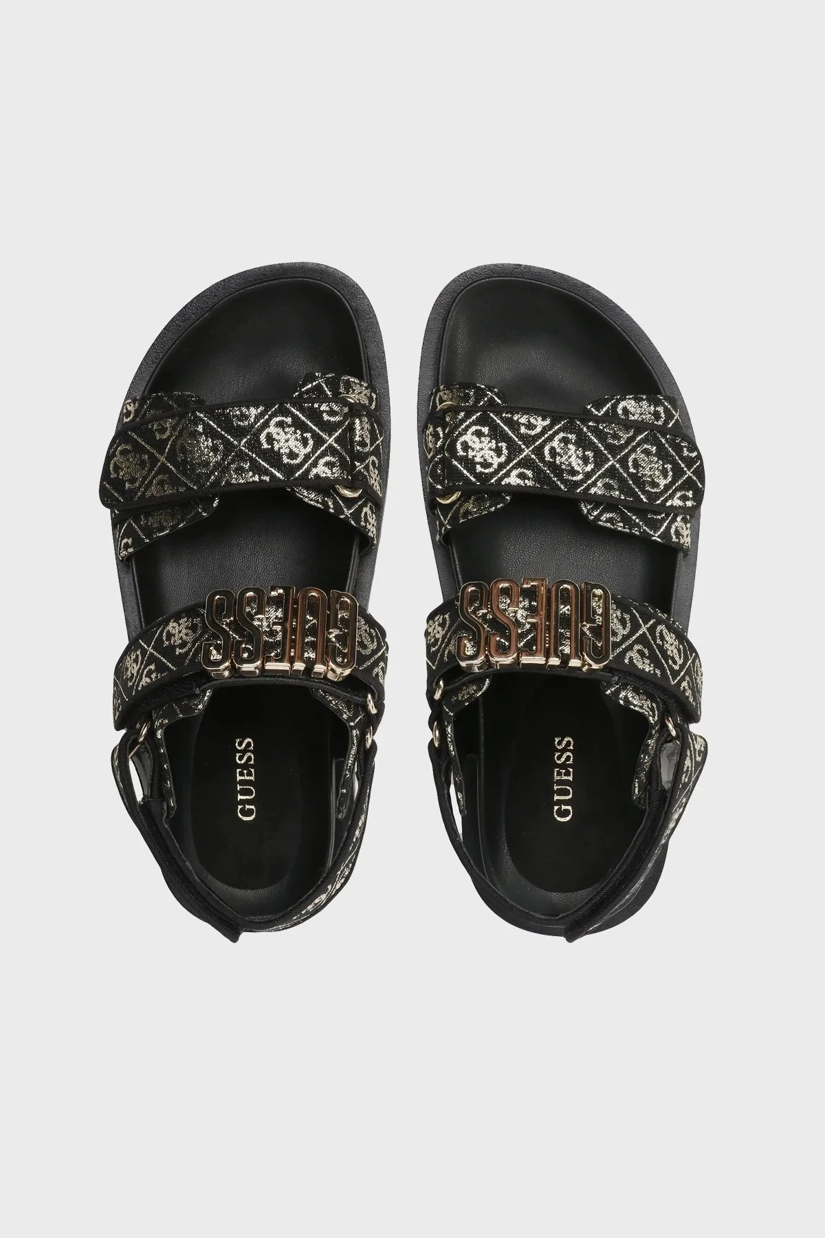 Guess Fabelis Logolu FL6FBSFAL03 Bayan Sandalet FL6FBS FAL03 BLKPL SİYAH-GOLD - 6
