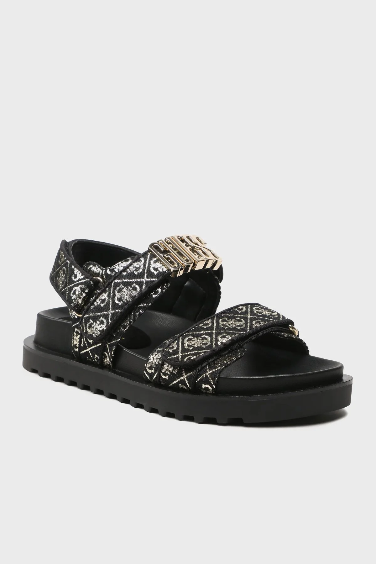 Guess Fabelis Logolu FL6FBSFAL03 Kadın Sandalet FL6FBS FAL03 BLKPL SİYAH-GOLD - 1