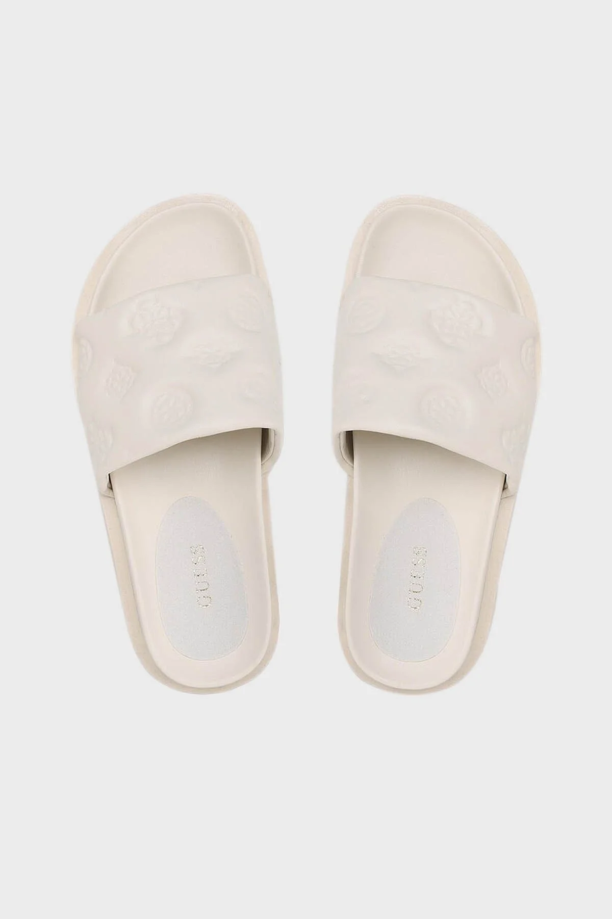 Guess Fabetza Şakayık Logolu Düz Bayan Terlik FL6BZT ELE19 WHITE BEYAZ - 5