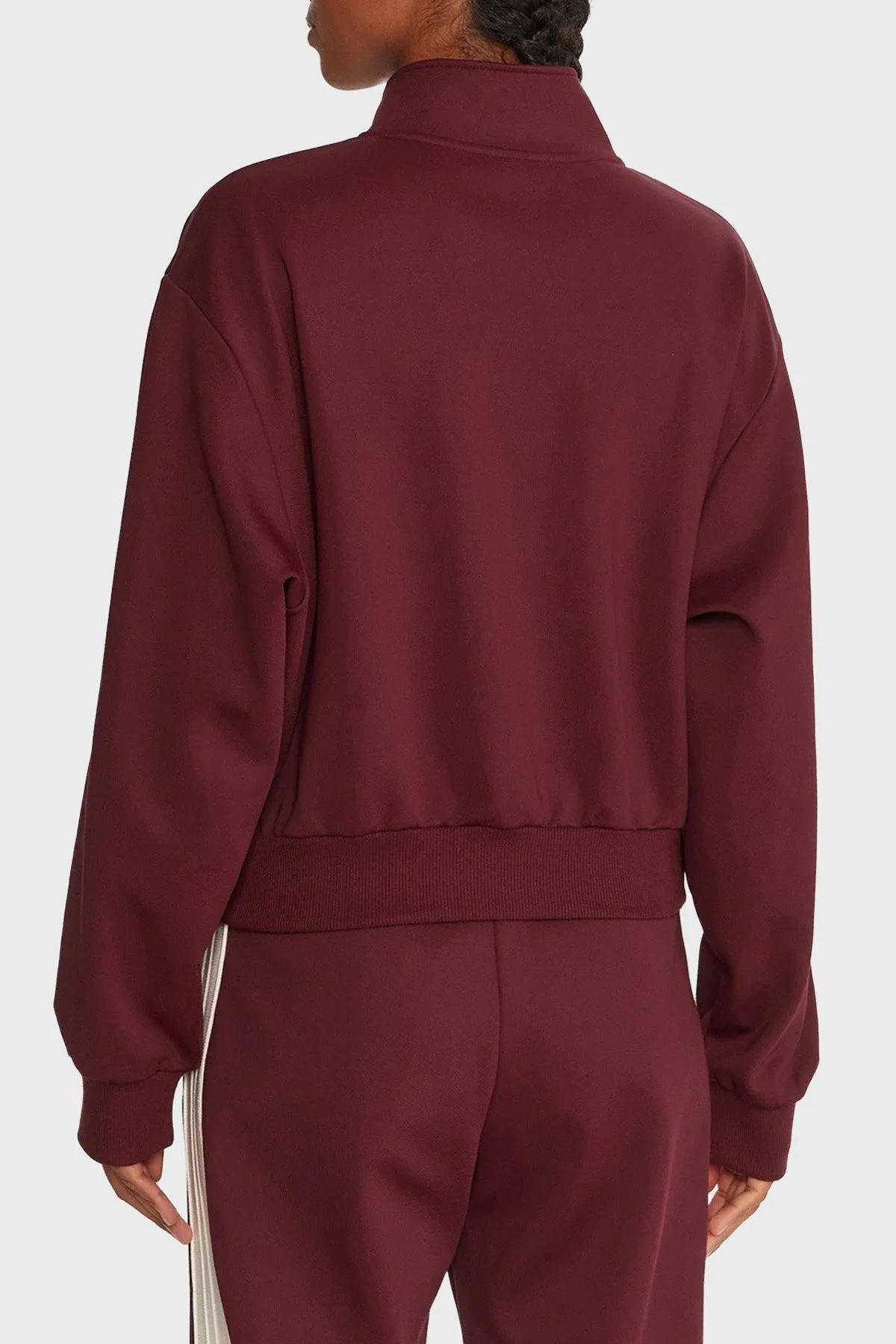 Guess Fabia Streç Logolu Regular Fit Yarım Fermuarlı Dik Yaka Kısa V5BQ00KCX22 Bayan Sweat V5BQ00 KCX22 G4P2 BORDO-BEYAZ - 3