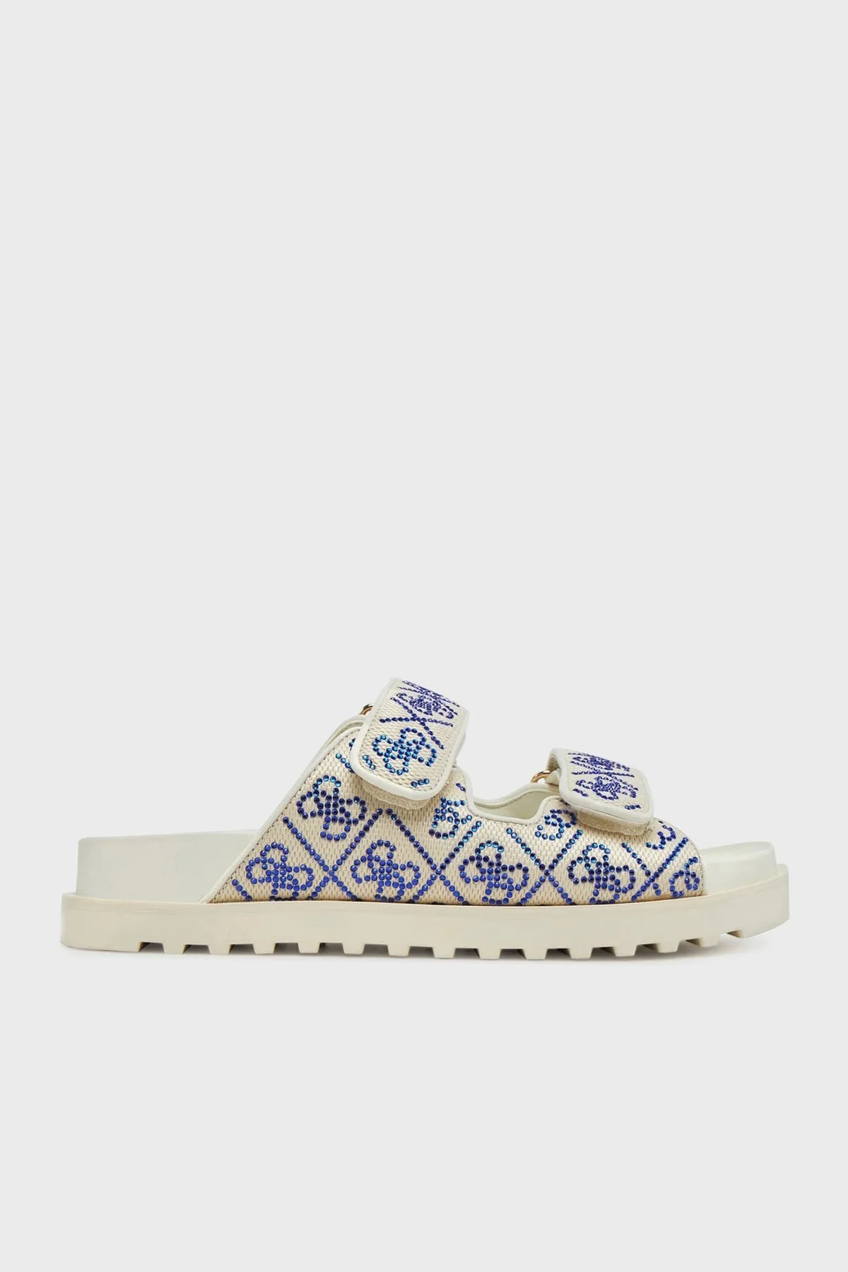 Guess Fadeliza 4G Taş Logolu Cırt Cırtlı FLJFDZFAB19 Bayan Terlik FLJFDZ FAB19 CREAM KREM-LACIVERT - 7