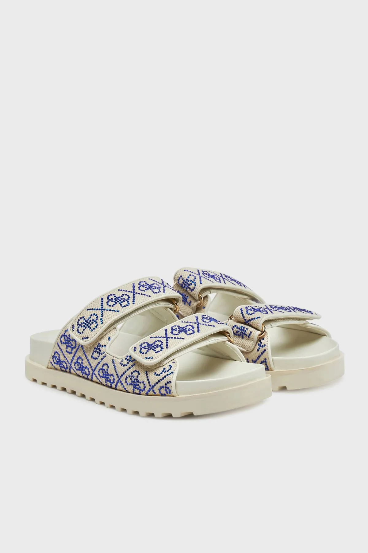 Guess Fadeliza 4G Taş Logolu Cırt Cırtlı FLJFDZFAB19 Kadın Terlik FLJFDZ FAB19 CREAM KREM-LACIVERT - 2