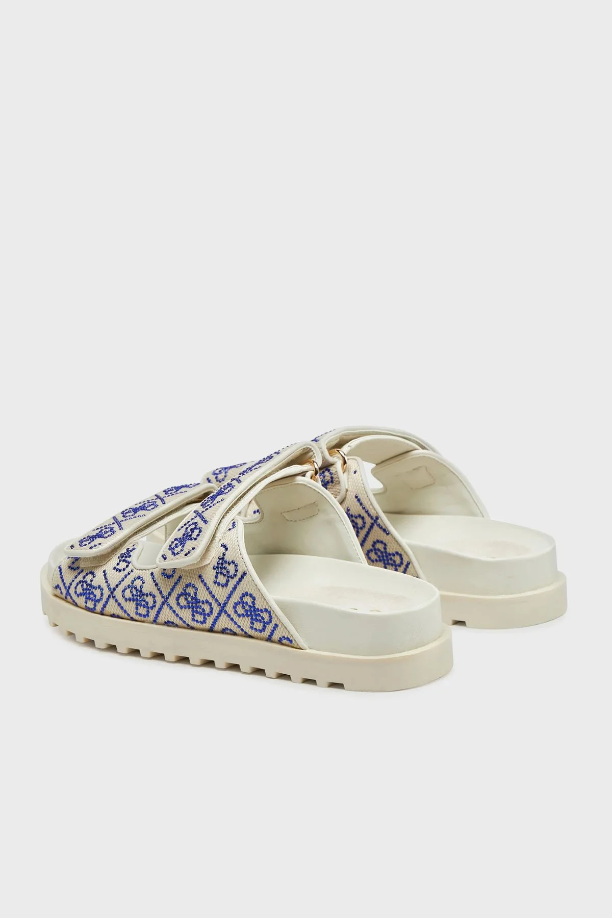 Guess Fadeliza 4G Taş Logolu Cırt Cırtlı FLJFDZFAB19 Kadın Terlik FLJFDZ FAB19 CREAM KREM-LACIVERT - 4