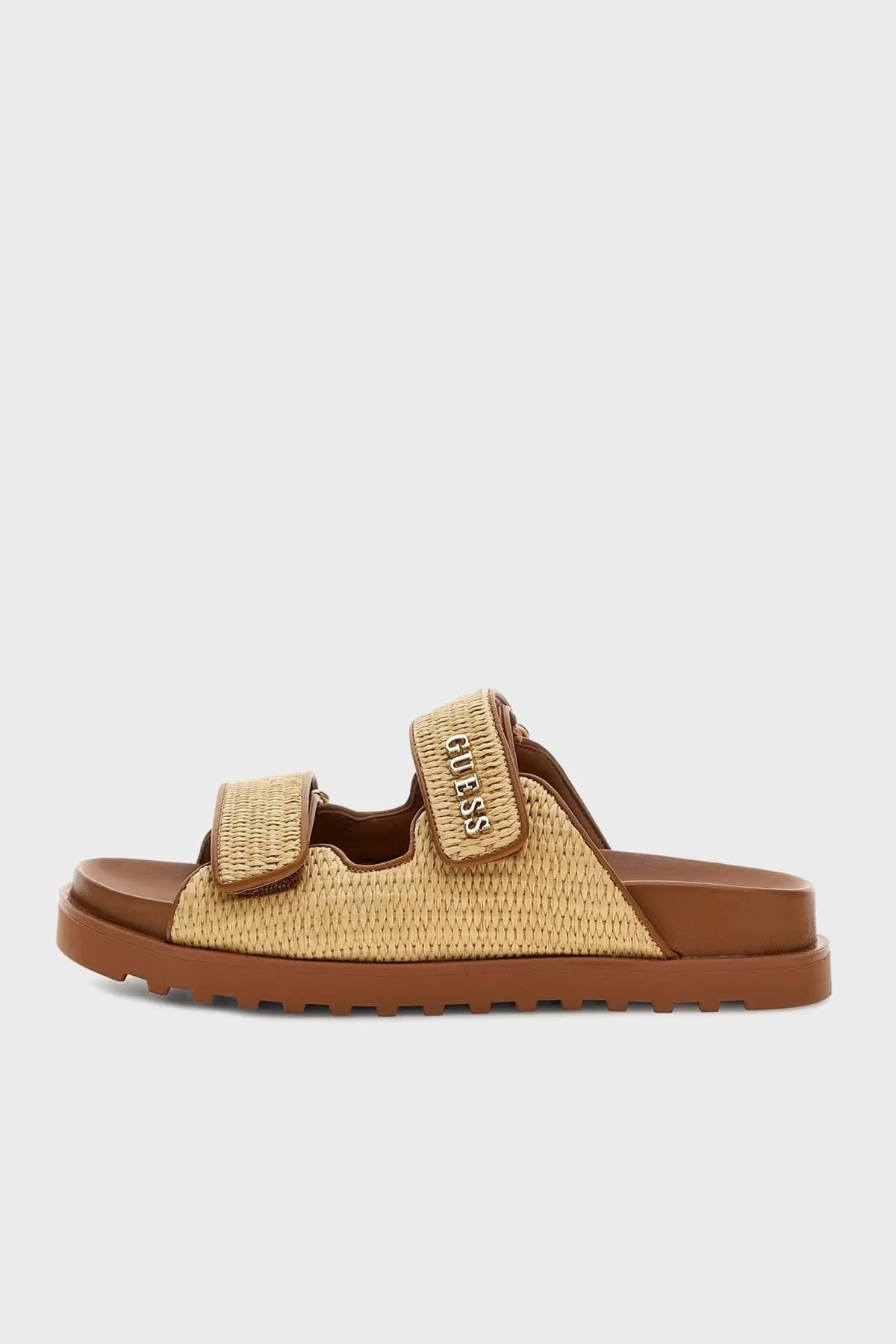 Guess Fadelize Çift Bantlı Logolu FLJFDEFAP19 Bayan Terlik FLJFDE FAP19 TAN TABA - 2