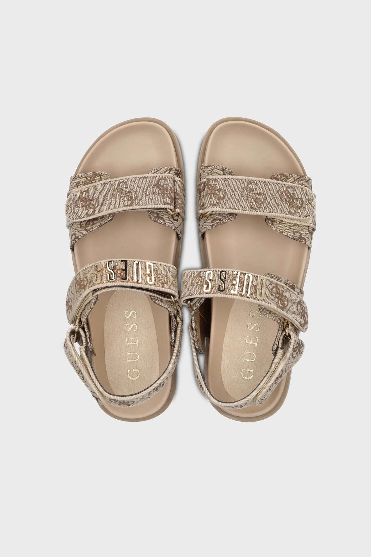 Guess Fadison Logolu Cırt Cırtlı FLJFDSLEL03 Bayan Sandalet FLJFDS LEL03 GOLD ALTIN - 3