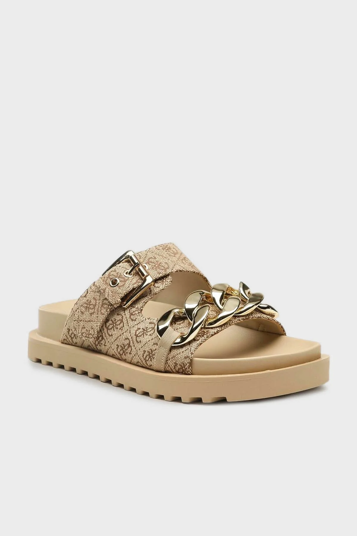 Guess Fatema 4G Logolu Zincir Detaylı FL6FT2FAL03 Bayan Terlik FL6FT2 FAL03 BEIBR BEJ - 2