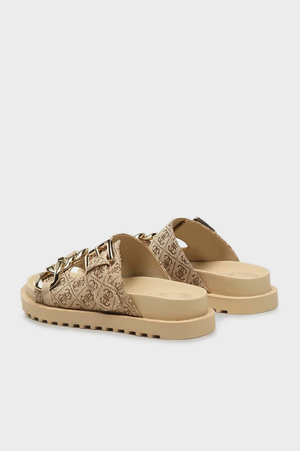 Guess Fatema 4G Logolu Zincir Detaylı FL6FT2FAL03 Kadın Terlik FL6FT2 FAL03 BEIBR BEJ - 4