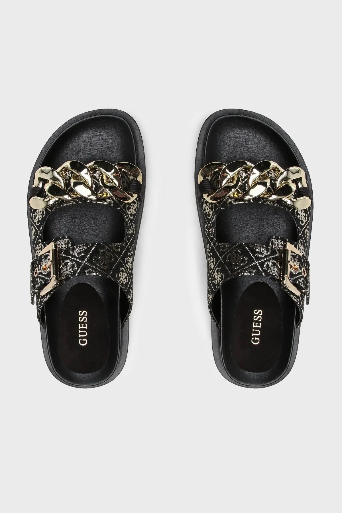 Guess Fatema Logolu FL6FATFAL03 Bayan Terlik FL6FAT FAL03 BLKPL SİYAH-GOLD - 5