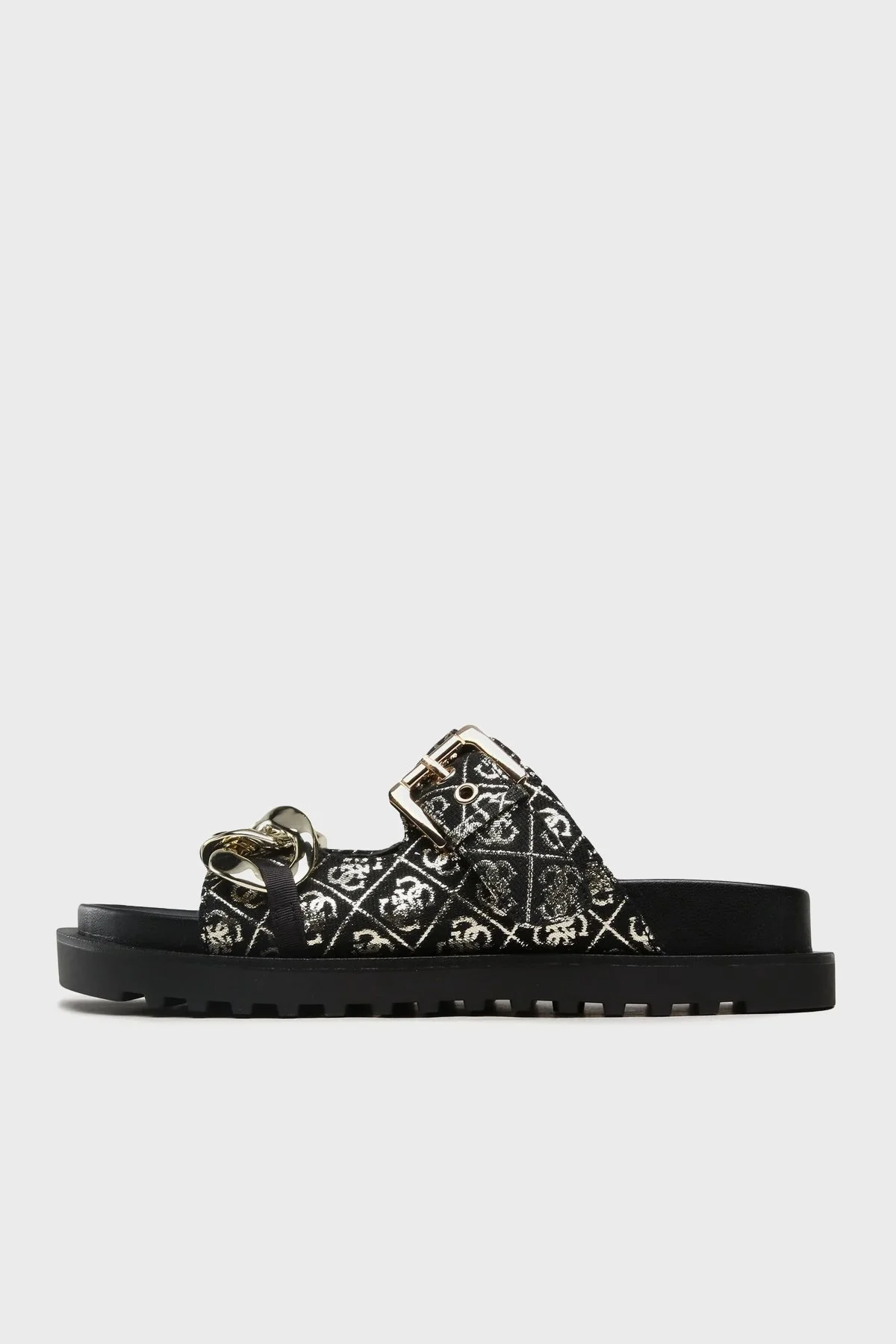 Guess Fatema Logolu FL6FATFAL03 Kadın Terlik FL6FAT FAL03 BLKPL SİYAH-GOLD - 2