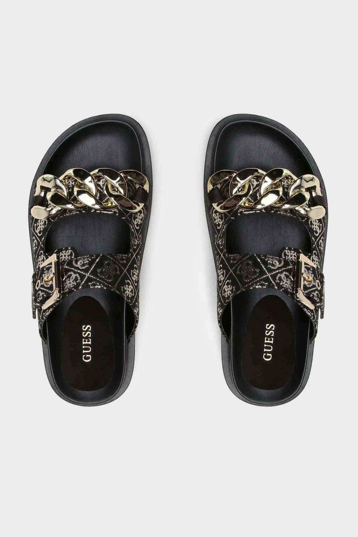 Guess Fatema Logolu FL6FATFAL03 Kadın Terlik FL6FAT FAL03 BLKPL SİYAH-GOLD - 5