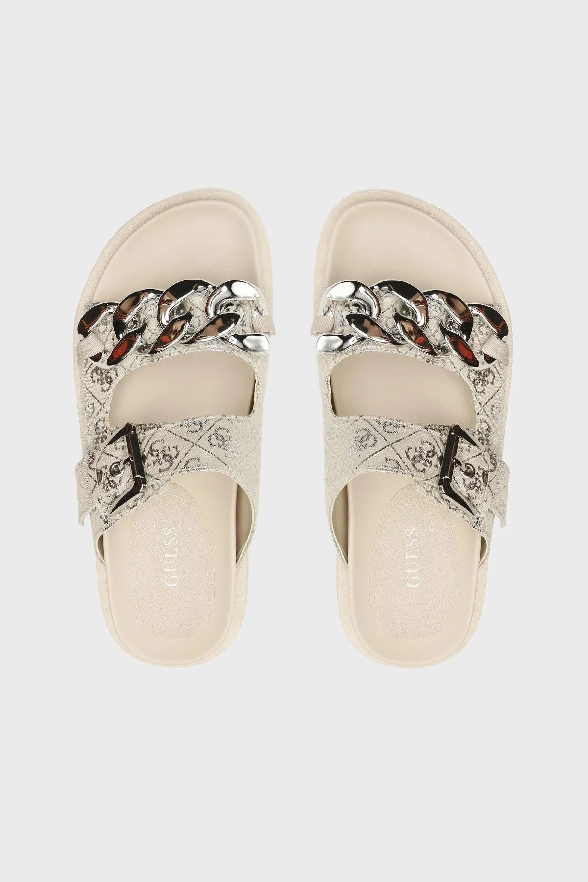 Guess Fatema Logolu Kemer Detaylı FL6FATFAL03 Bayan Terlik FL6FAT FAL03 BEISI BEJ - 8