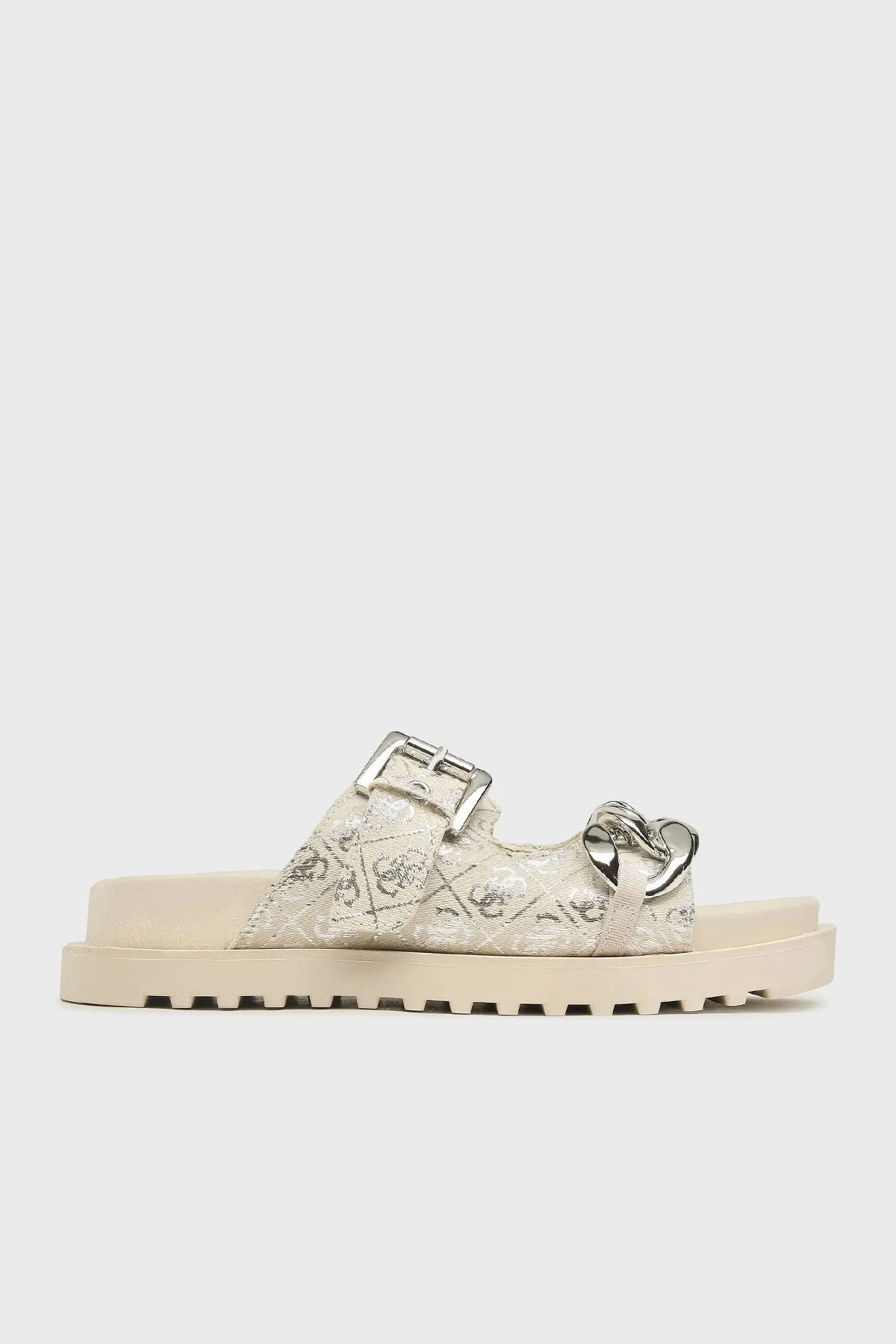 Guess Fatema Logolu Kemer Detaylı FL6FATFAL03 Kadın Terlik FL6FAT FAL03 BEISI BEJ - 1