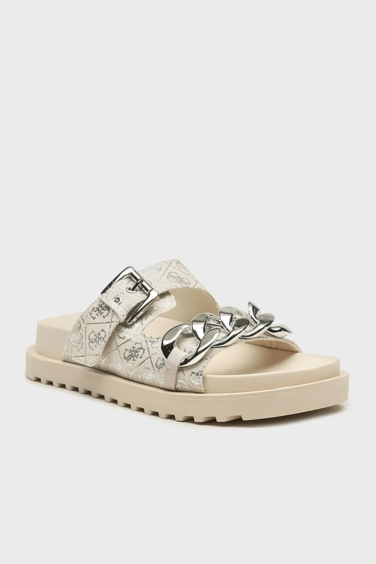 Guess Fatema Logolu Kemer Detaylı FL6FATFAL03 Kadın Terlik FL6FAT FAL03 BEISI BEJ - 2