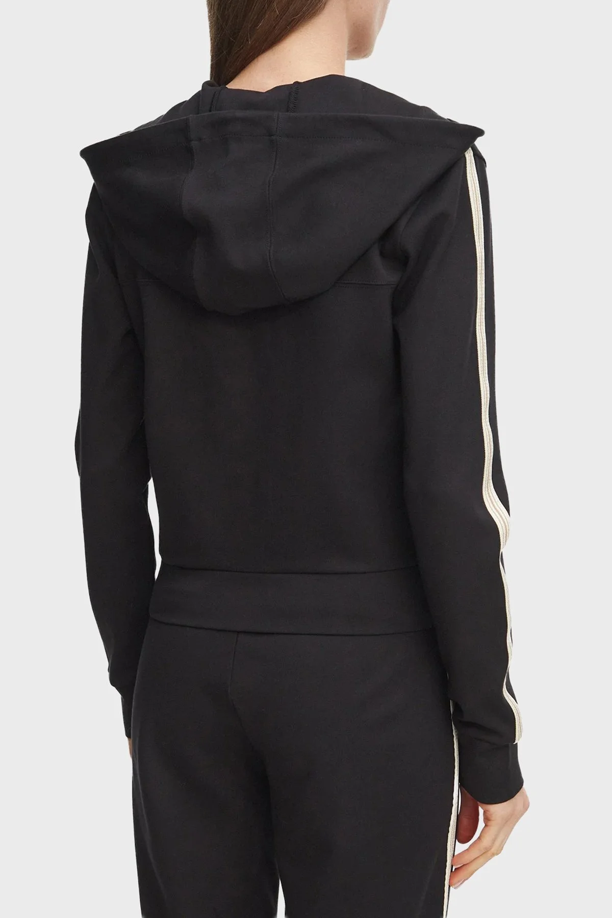 Guess Fausta Slim Fit Kapüşonlu Yaka Fermuarlı V6BQ02K6254 Kadın Sweat V6BQ02 K6254 JBLK Siyah - 3