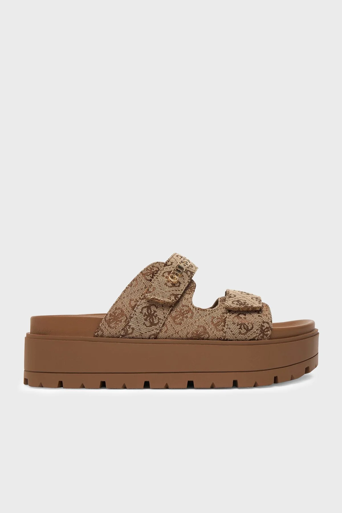 Guess Faxon 4G Logolu Kalın Taban Bayan Sandalet FLJF2X FAL03 BEIBR BEJ - 1