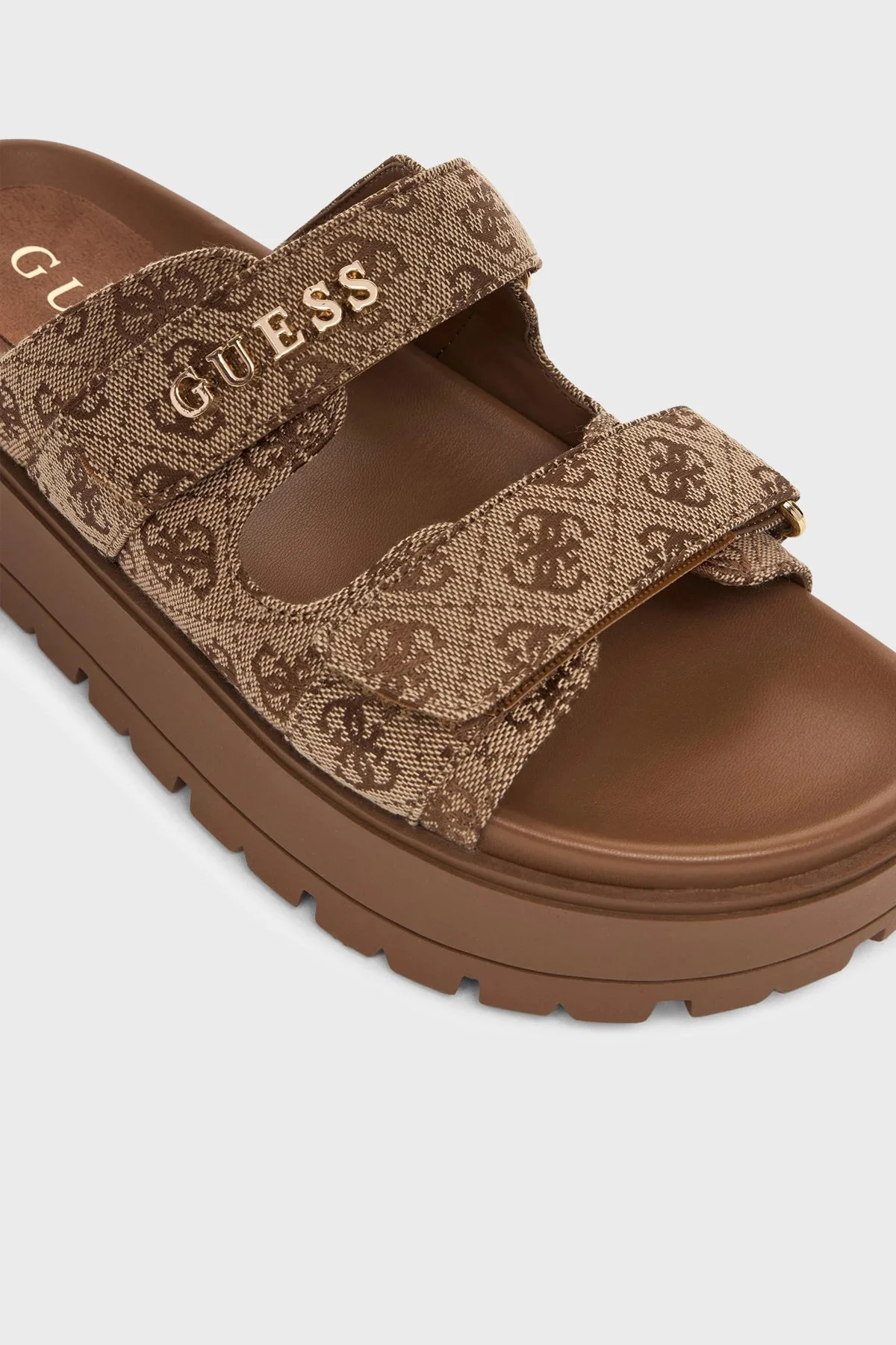 Guess Faxon 4G Logolu Kalın Taban Bayan Sandalet FLJF2X FAL03 BEIBR BEJ - 4