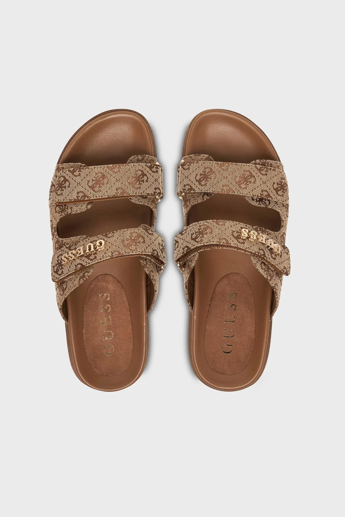 Guess Faxon 4G Logolu Kalın Taban Kadın Sandalet FLJF2X FAL03 BEIBR BEJ - 3