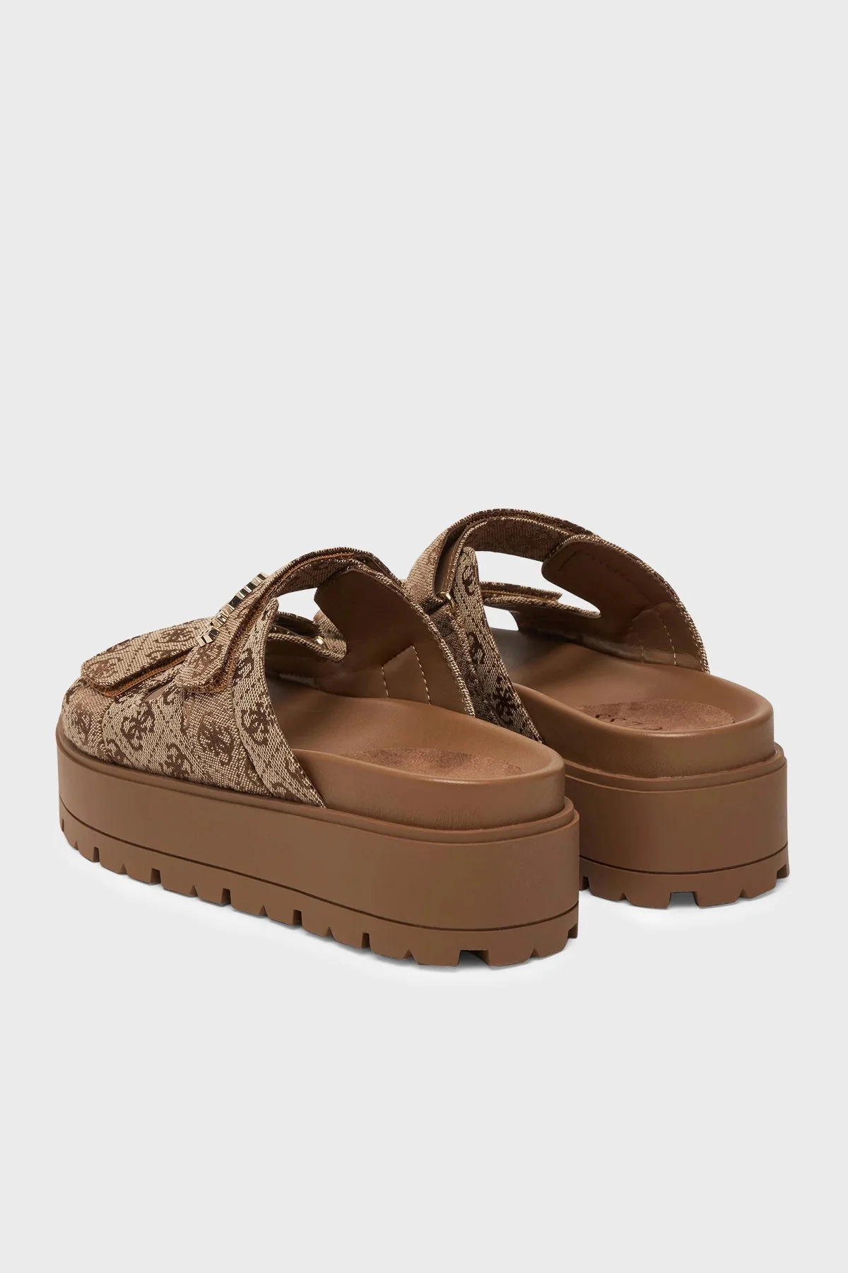 Guess Faxon 4G Logolu Kalın Taban Kadın Sandalet FLJF2X FAL03 BEIBR BEJ - 5