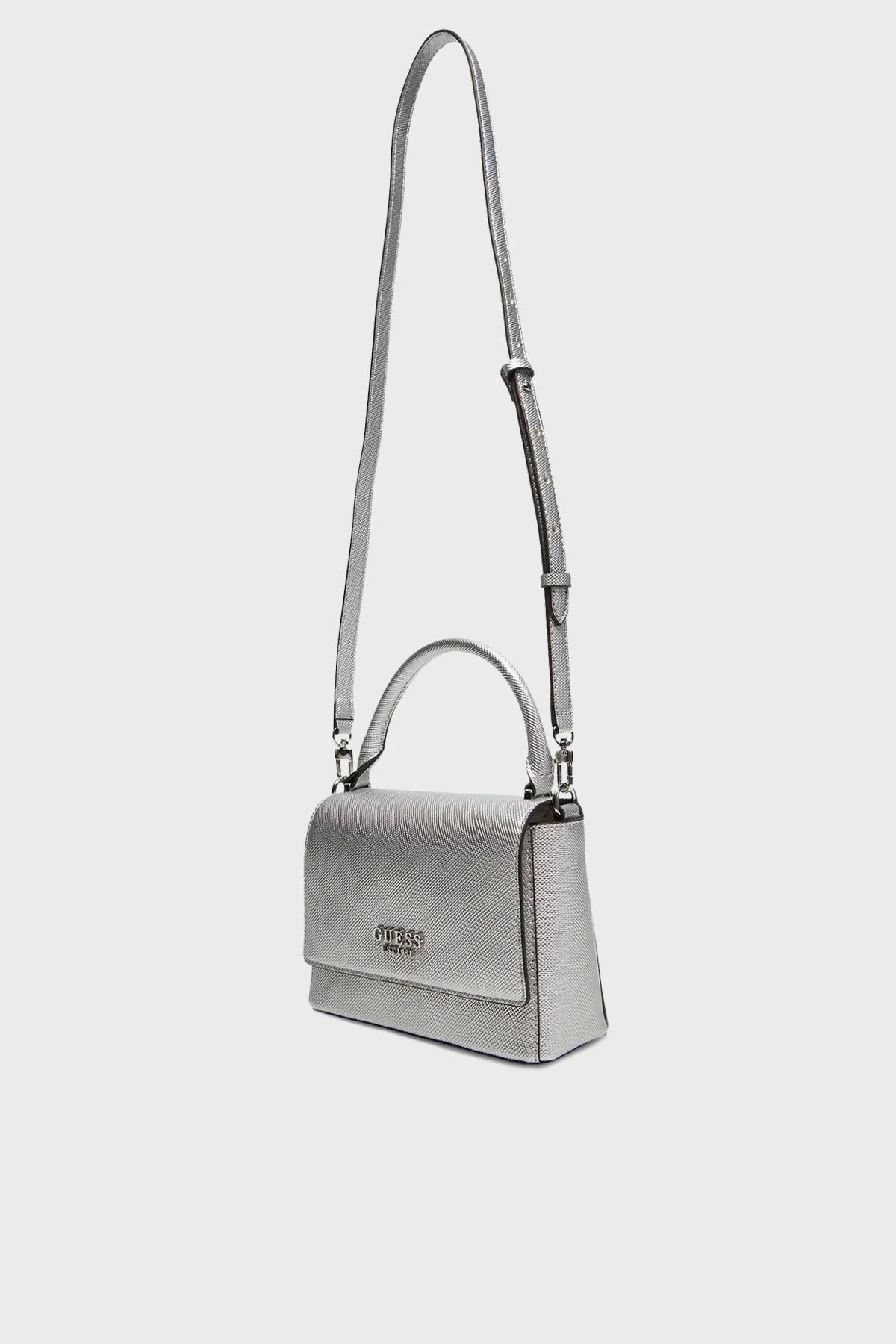 Guess Fedana Logolu Çıkarılabilir Askılı HWZM9643200 Bayan Çanta HWZM9643200 SIL GÜMÜŞ - 8