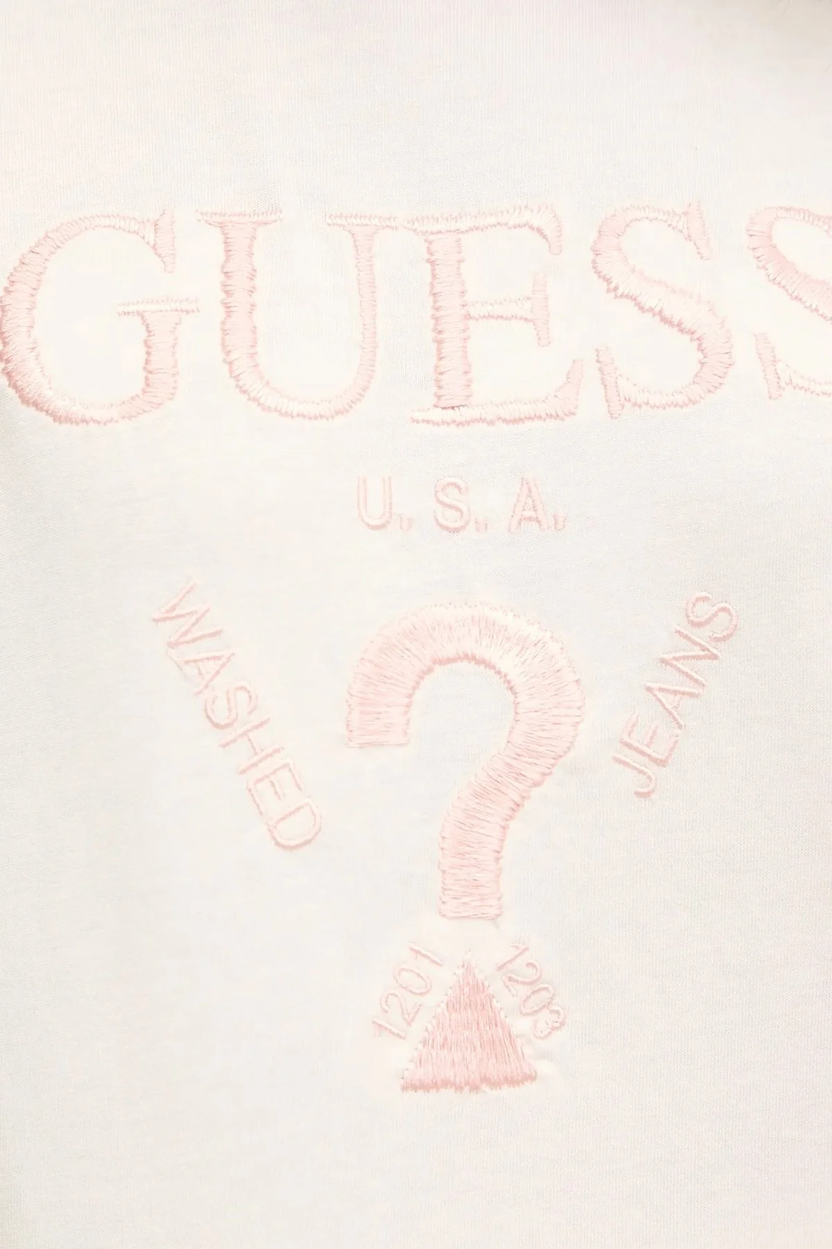 Guess Filanta Logo Nakışlı Pamuklu Boxy Fit Bisiklet Yaka V5GI18I3Z14 Bayan Crop V5GI18 I3Z14 G1O6 BEYAZ - 5