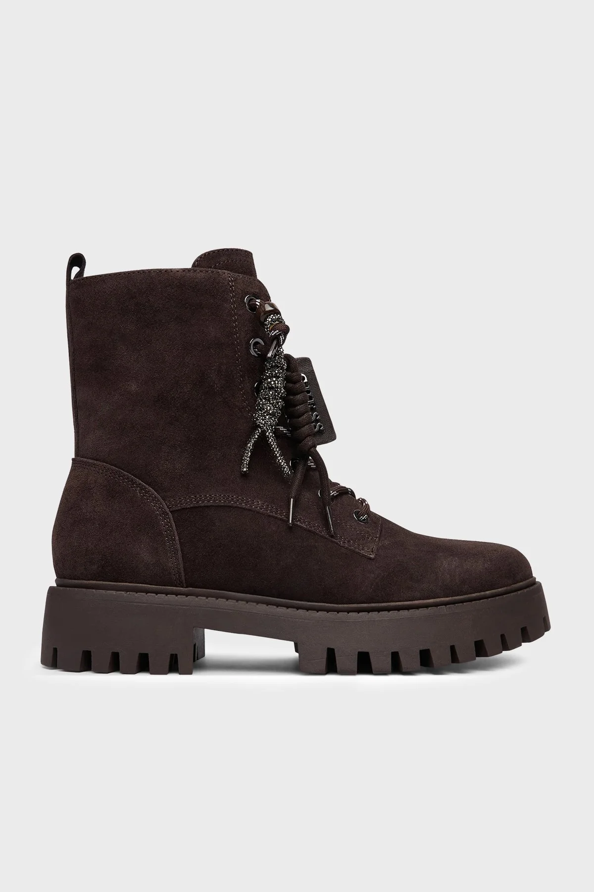 Guess Fizzle Süet Deri FLFFIZSUE10 Kadın Bot FLFFIZ SUE10 BROWN Kahve-krem - 1
