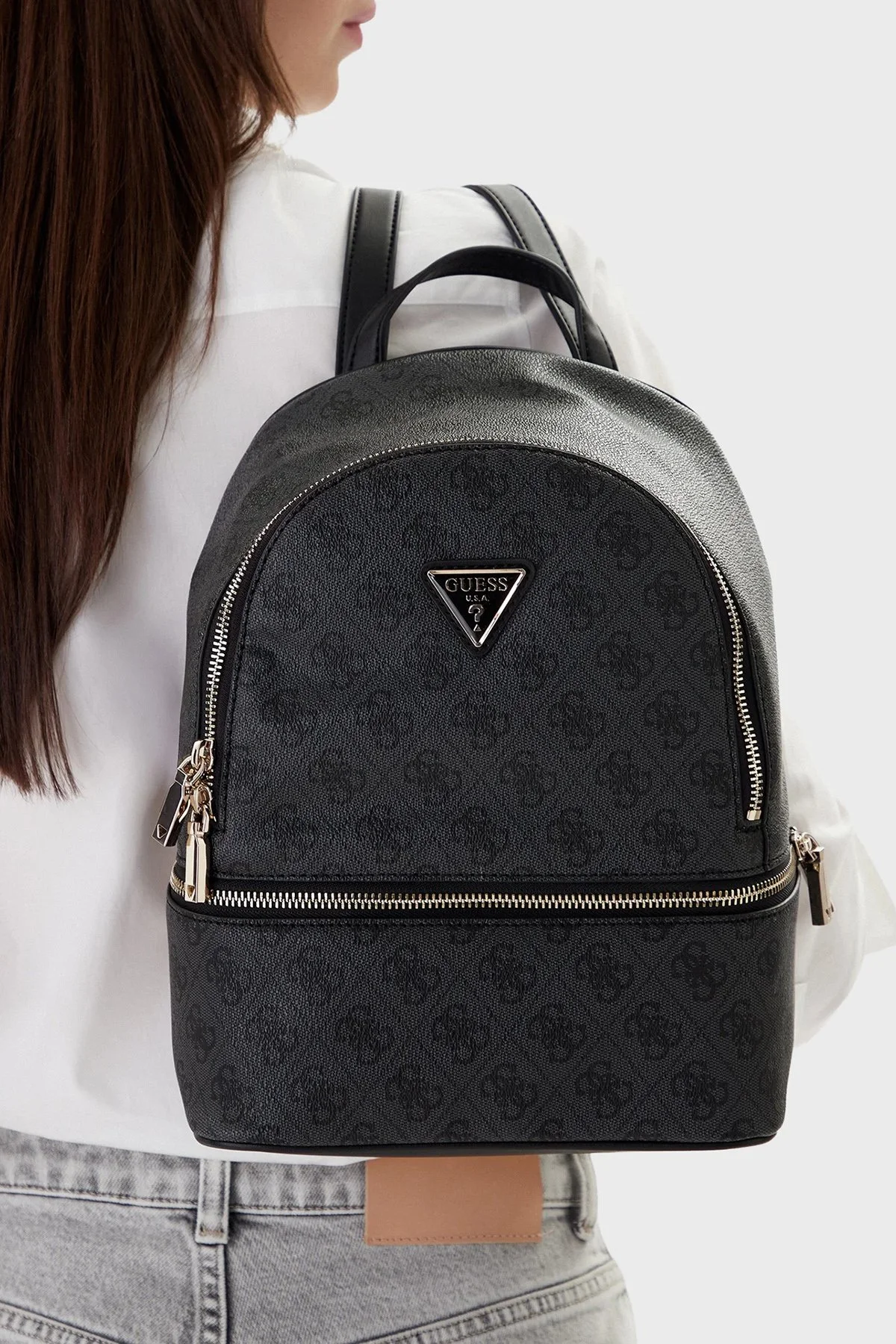 Guess Follie 4G Logolu Ayarlanabilir Omuz Askılı TWLB9676032 Bayan Sırt Çantası TWLB96 76032 CLO ANTRASİT - 8