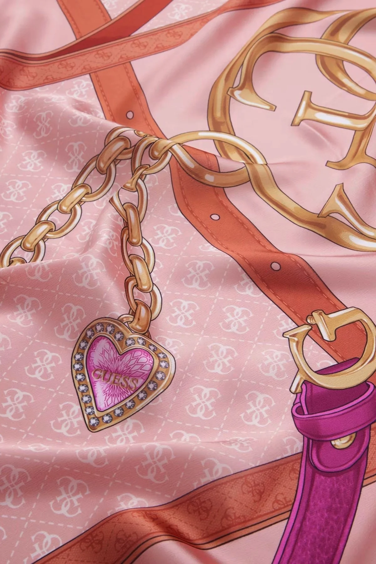 Guess Foulard 4G Logo Baskılı 125 x 125 cm AW5301SIL03 Bayan Şal AW5301 SIL03 BOM PEMBE - 6