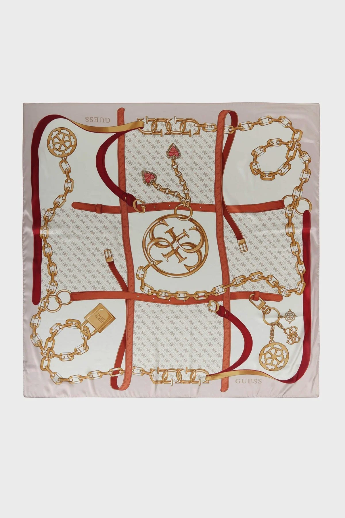 Guess Foulard 4G Logo Baskılı 125 x 125 cm AW5301SIL03 Bayan Şal AW5301 SIL03 IVO EKRU - 5