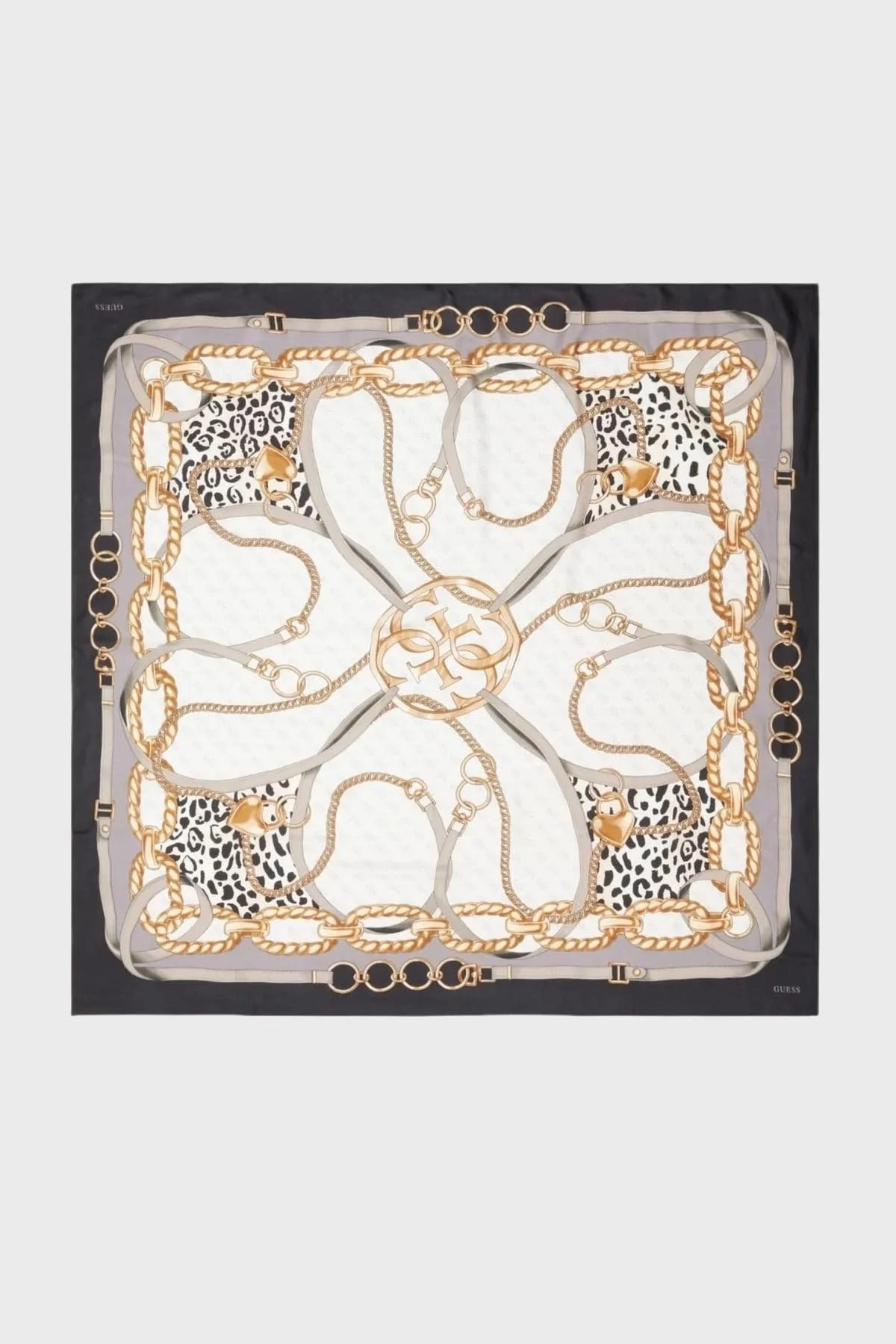 Guess Foulard Desenli 130 x 130 cm AW5226SIL30 Bayan Şal AW5226 SIL30 BLA SİYAH - 1