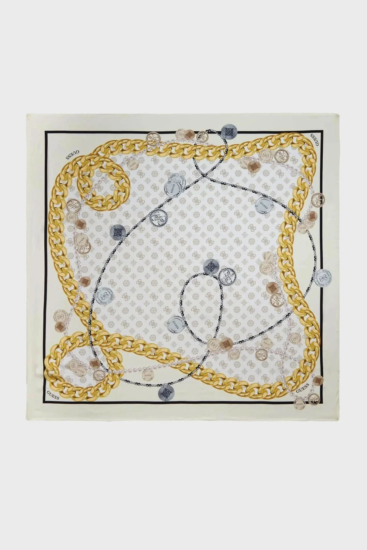 Guess Foulard Logo Baskılı 130 x 30 cm AW5300SIL03 Bayan Şal AW5300 SIL03 OFF EKRU - 1