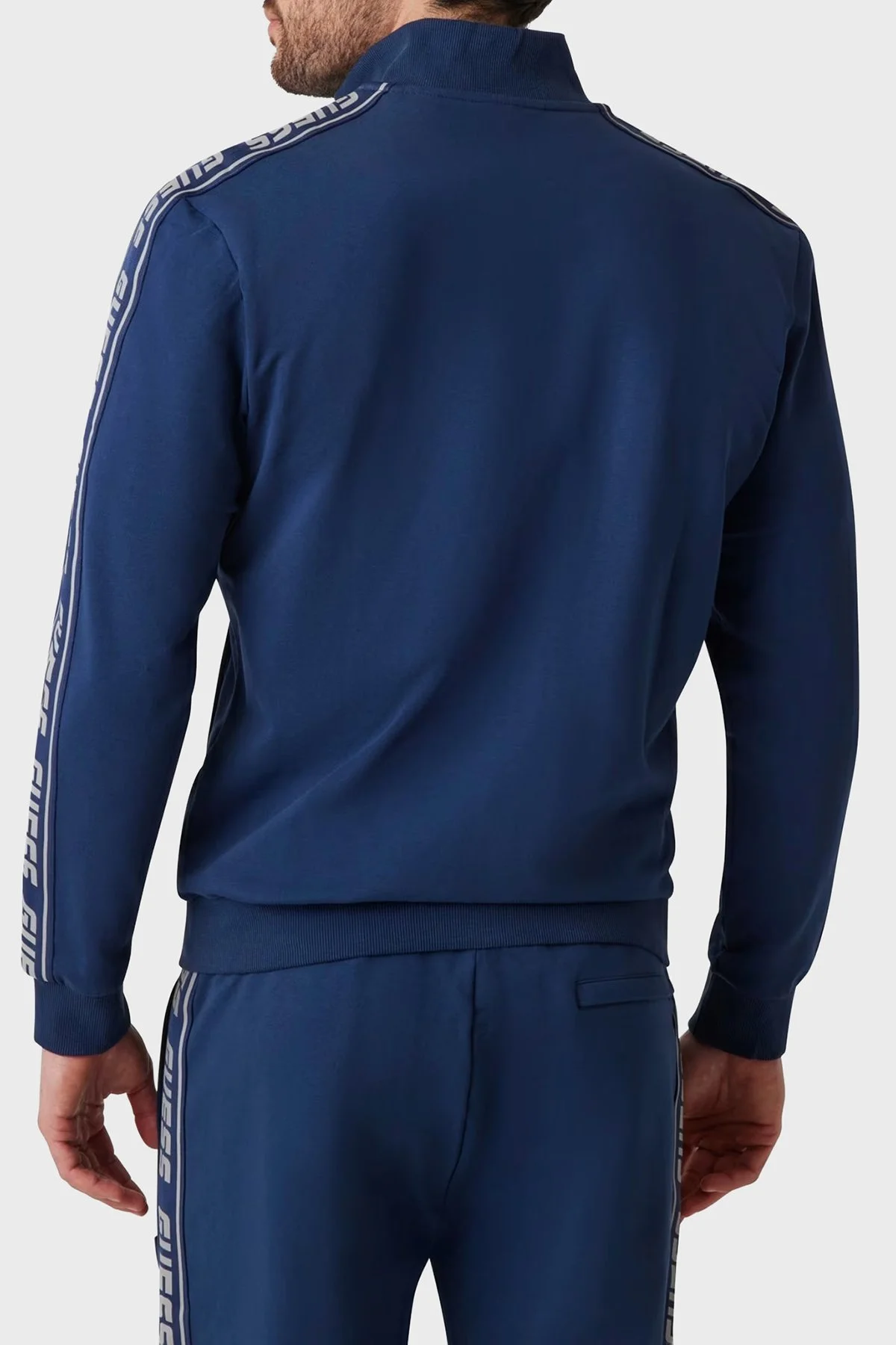 Guess Full Zip Pamuklu Regular Fit Dik Yaka Fermuarlı Z2YQ12K6ZS1 Erkek Sweat Z2YQ12 K6ZS1 G7R1 MAVİ - 3