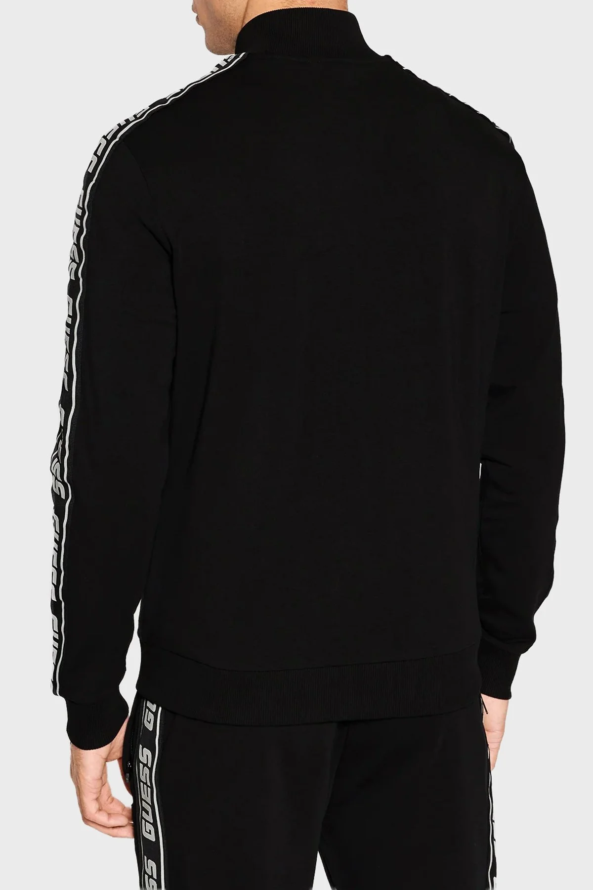 Guess Full Zip Pamuklu Regular Fit Dik Yaka Fermuarlı Z2YQ12K6ZS1 Erkek Sweat Z2YQ12 K6ZS1 JBLK SİYAH - 2