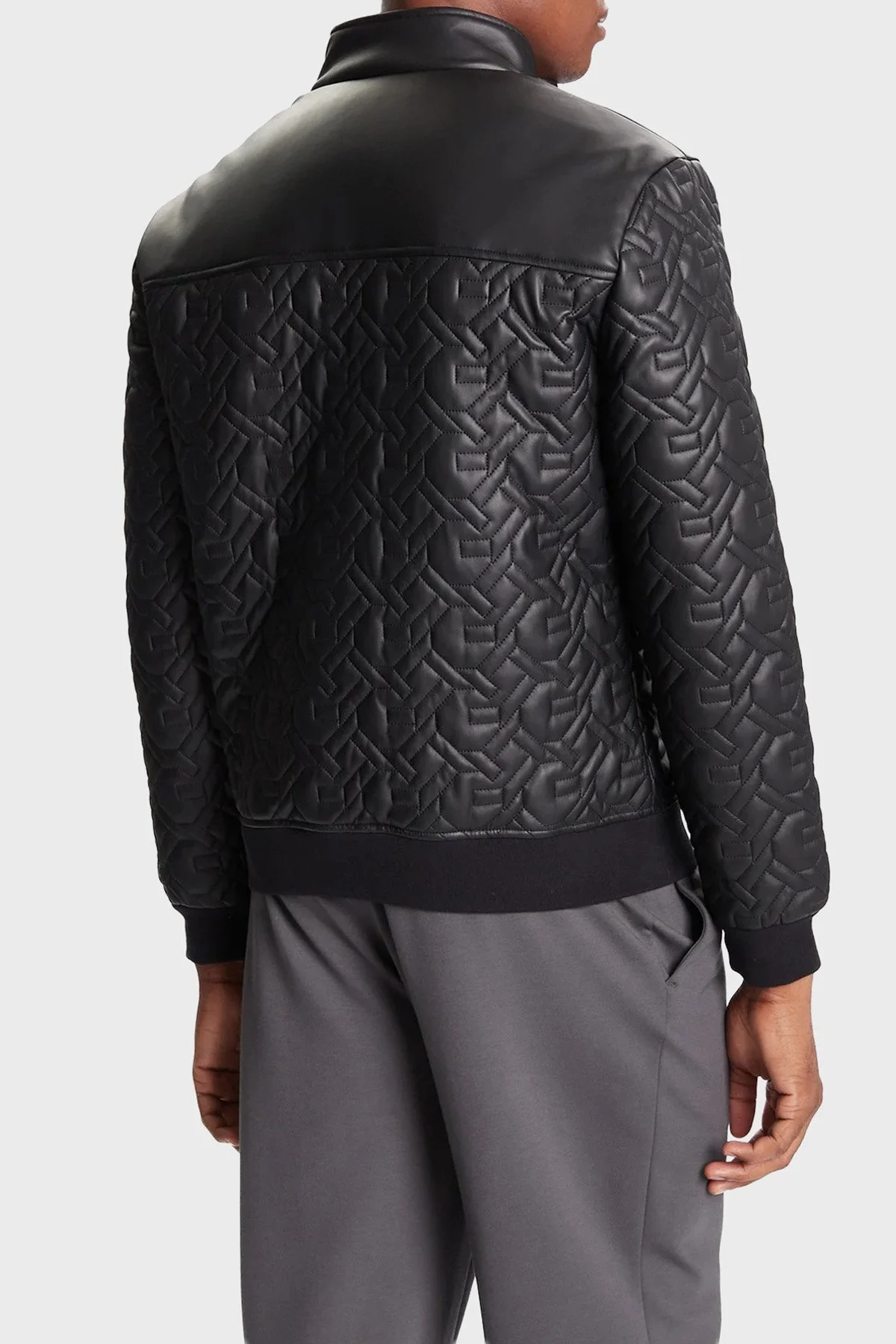 Guess G Chain Kapitoneli Regular Fit Dik Yaka Fermuarlı M5BL2EW1050 Erkek Ceket M5BL2E W1050 JBLK SİYAH - 3