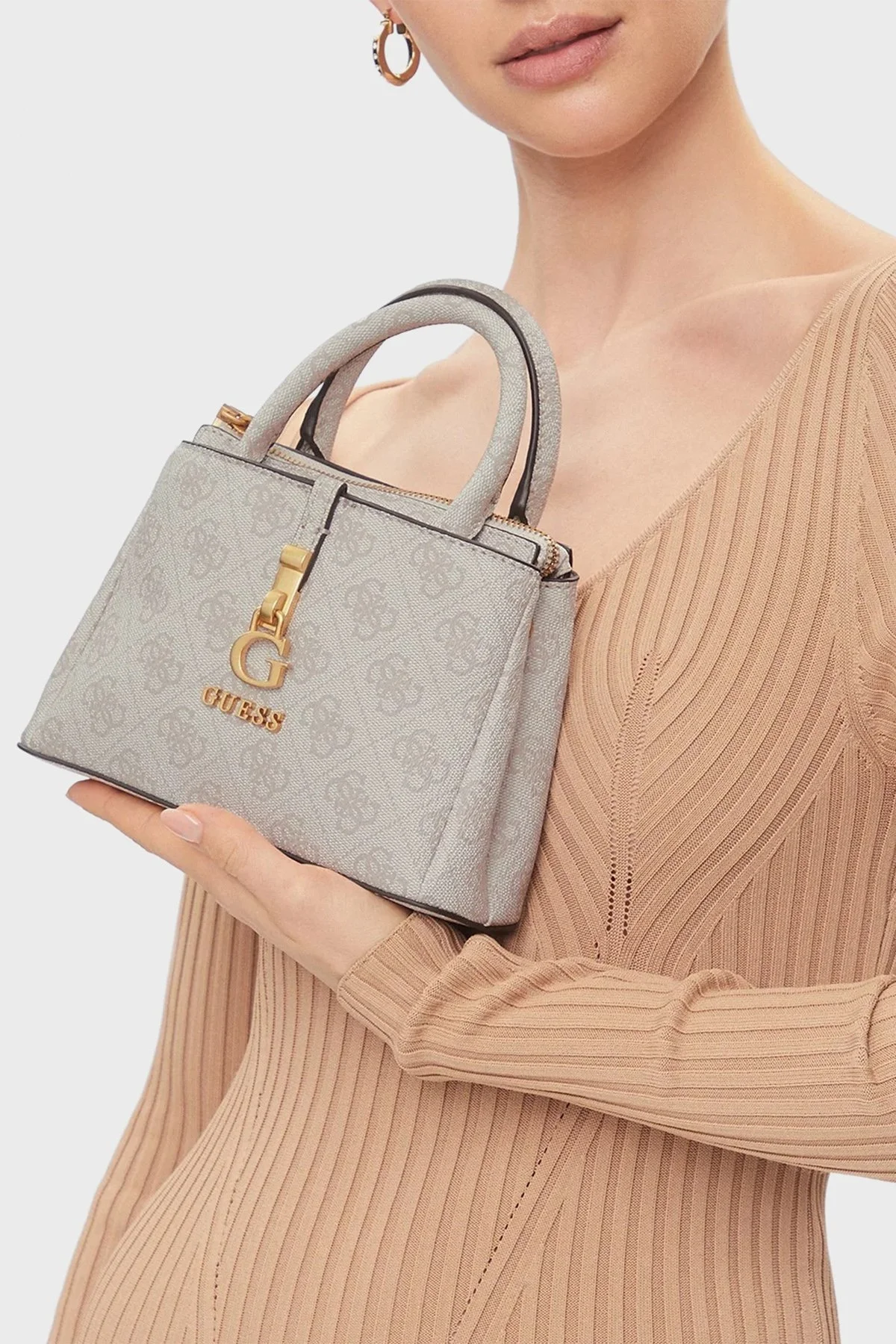 Guess G James Çıkarılabilir Zincir Askılı HWQC9213760DVL Bayan Çanta HWQC9213760 DVL EKRU - 2