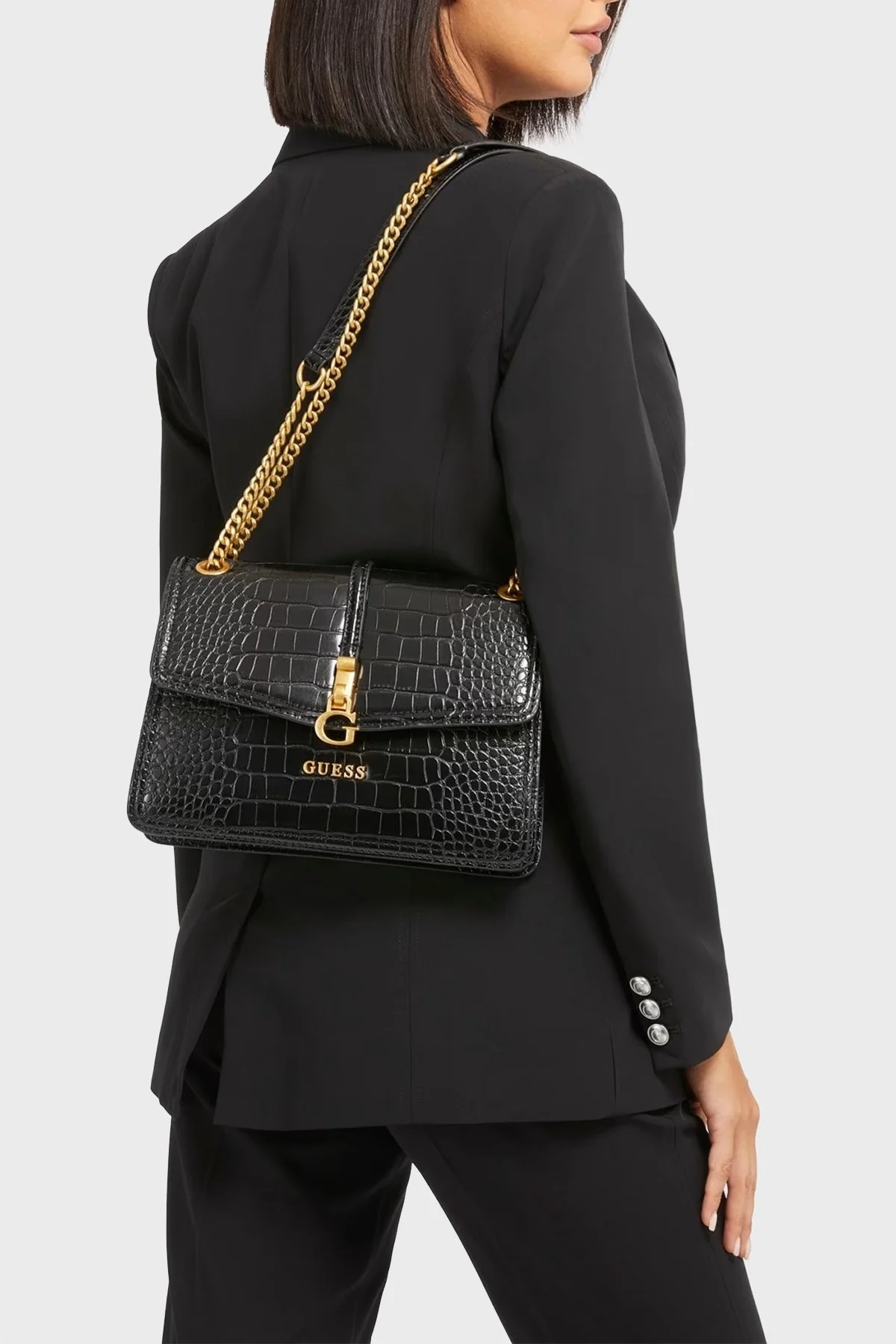 Guess G James Logolu Zincir Askılı HWCA9212210BLA Bayan Çanta HWCA9212210 BLA SİYAH - 2