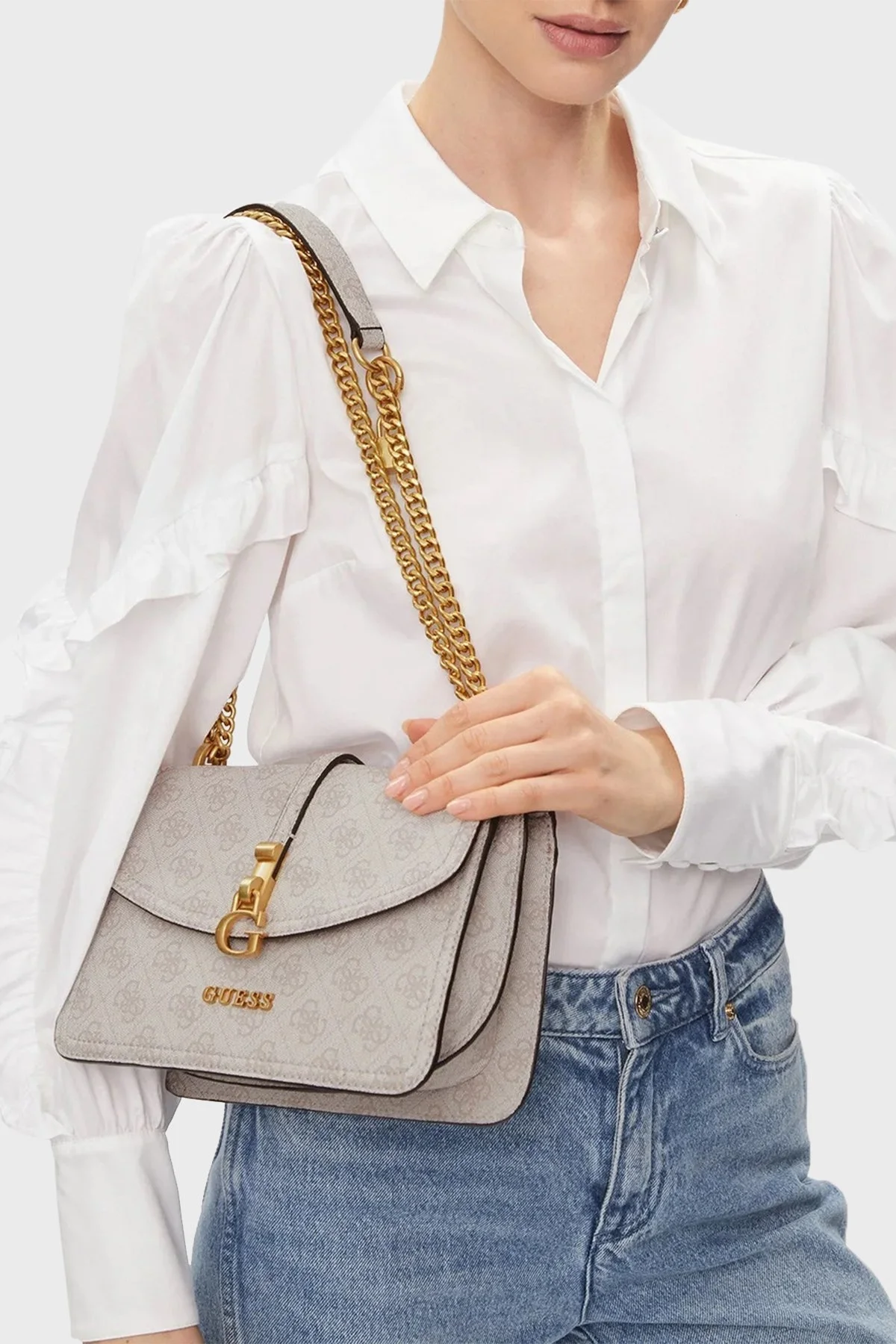 Guess G James Logolu Zincir Askılı HWQC9213200DVL Bayan Çanta HWQC9213200 DVL EKRU - 2