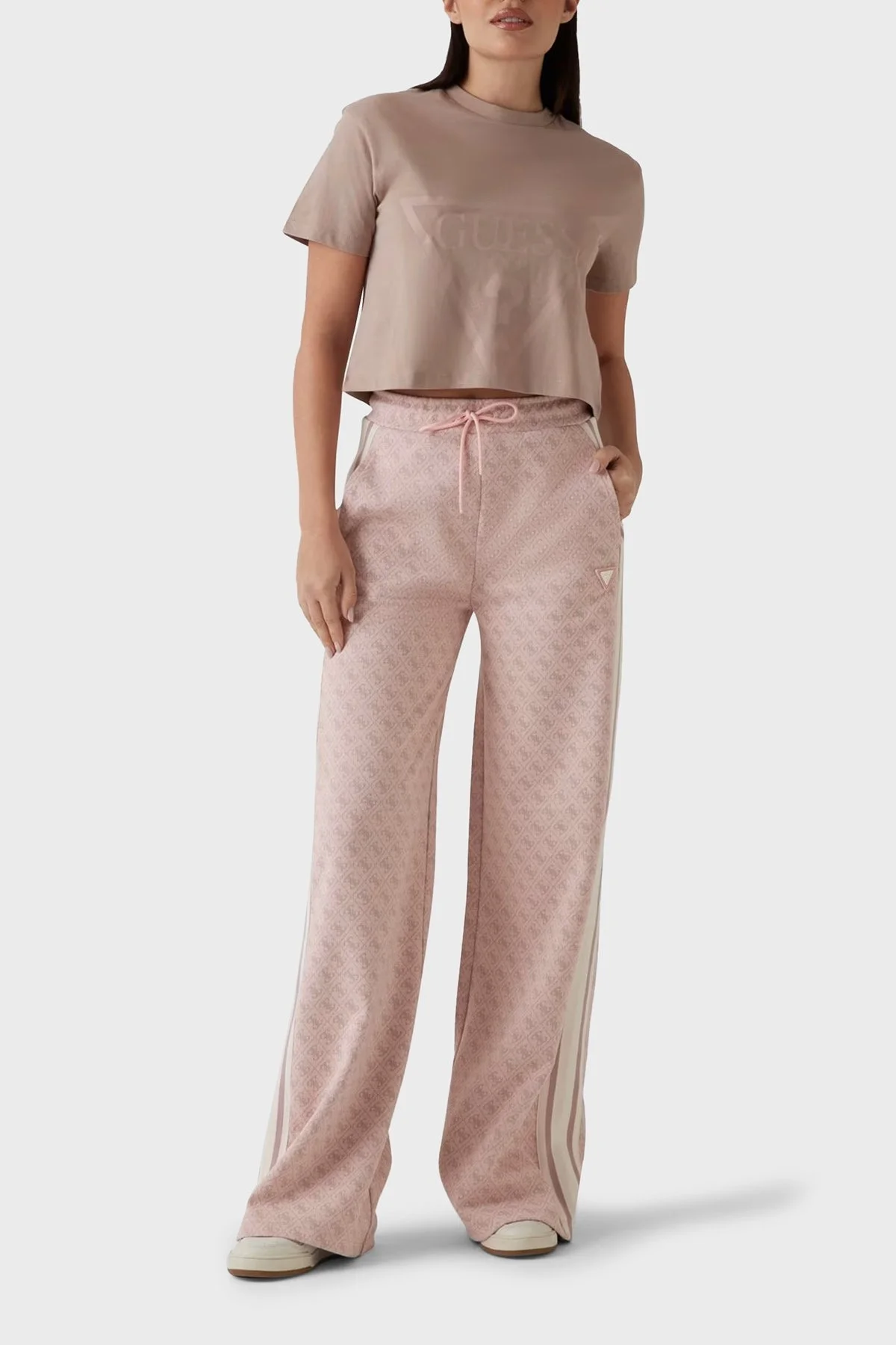 Guess G Logo Regular Fit Tamamı 4G Logolu Palazzo V5RB03KCO90 Bayan Pantolon V5RB03 KCO90 F6DK PUDRA - 8