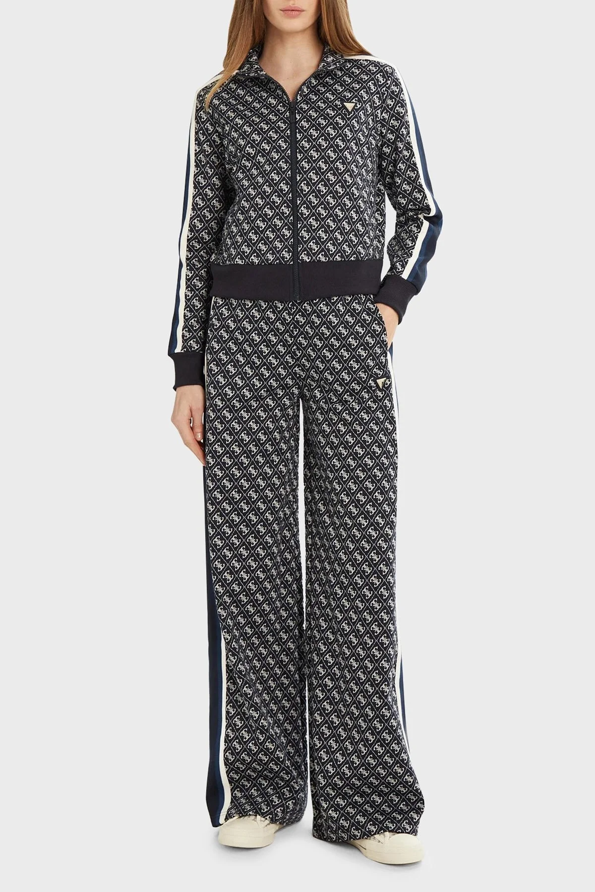 Guess G Logo Regular Fit Tamamı 4G Logolu Palazzo V5RB03KCO90 Bayan Pantolon V5RB03 KCO90 FBB4 LACİVERT - 3