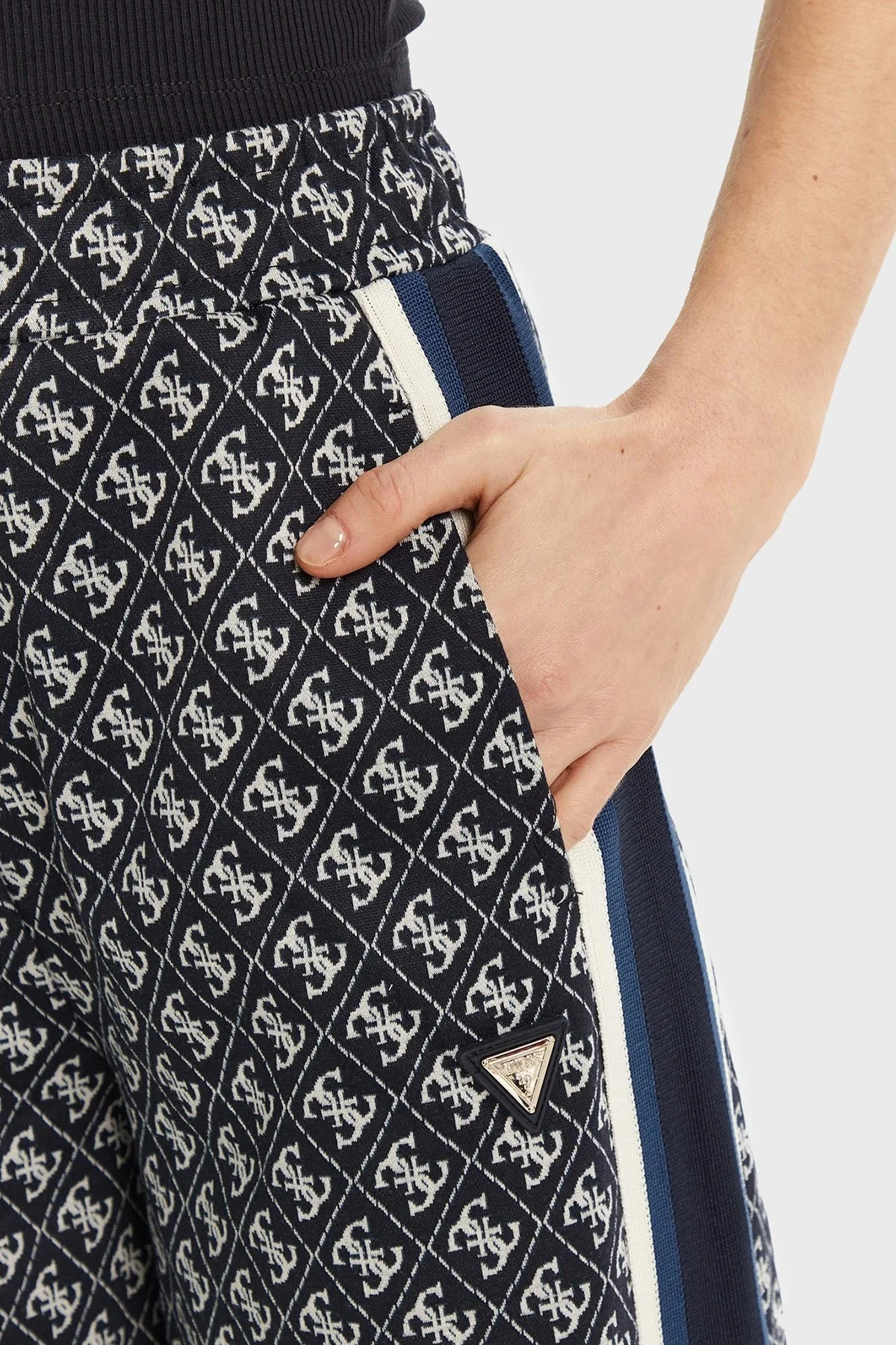 Guess G Logo Regular Fit Tamamı 4G Logolu Palazzo V5RB03KCO90 Bayan Pantolon V5RB03 KCO90 FBB4 LACİVERT - 5