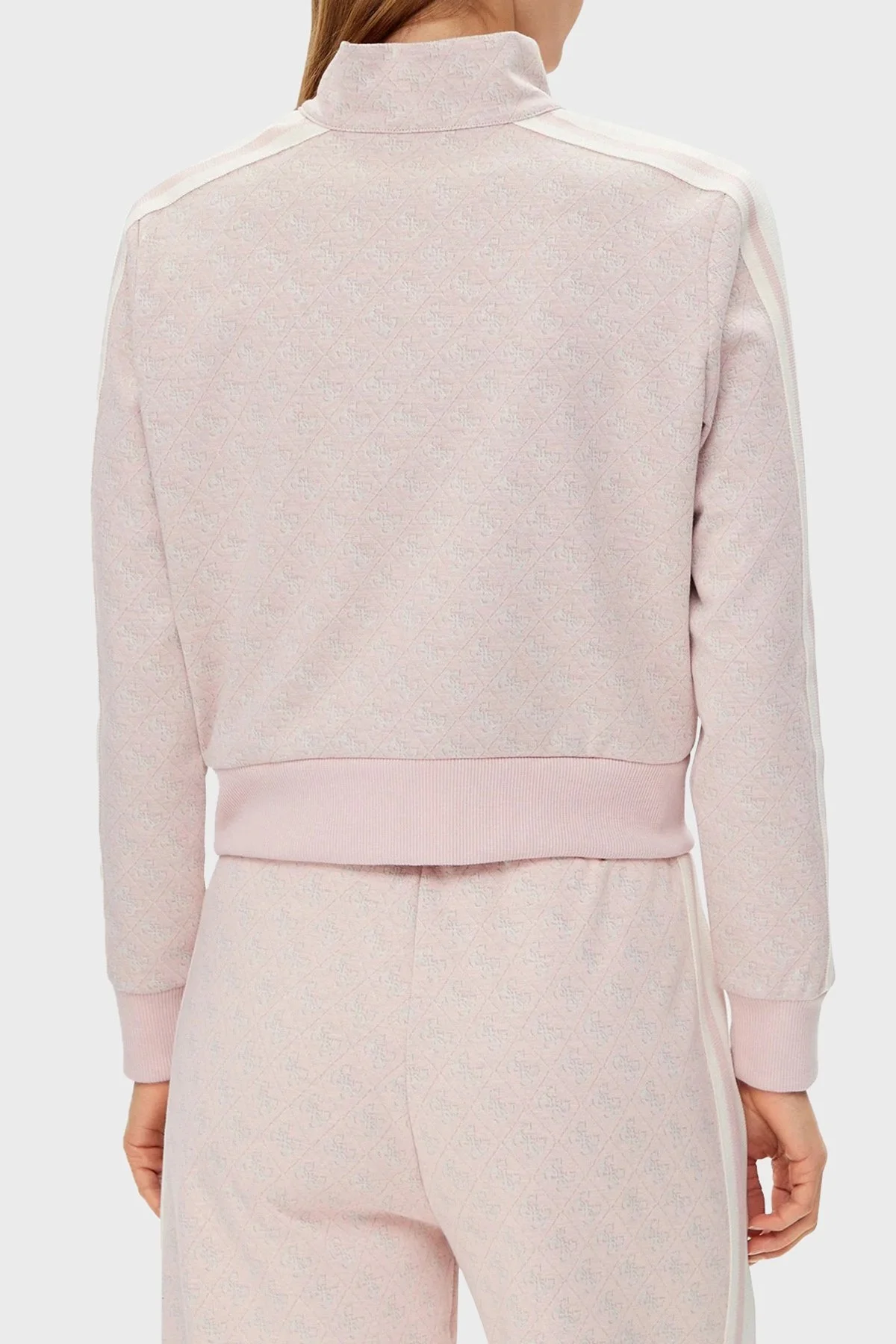 Guess G Logo Regular Fit Tamamı Logolu Dik Yaka Fermuarlı V5RQ03KCO90 Bayan Sweat V5RQ03 KCO90 F6DK PUDRA - 2