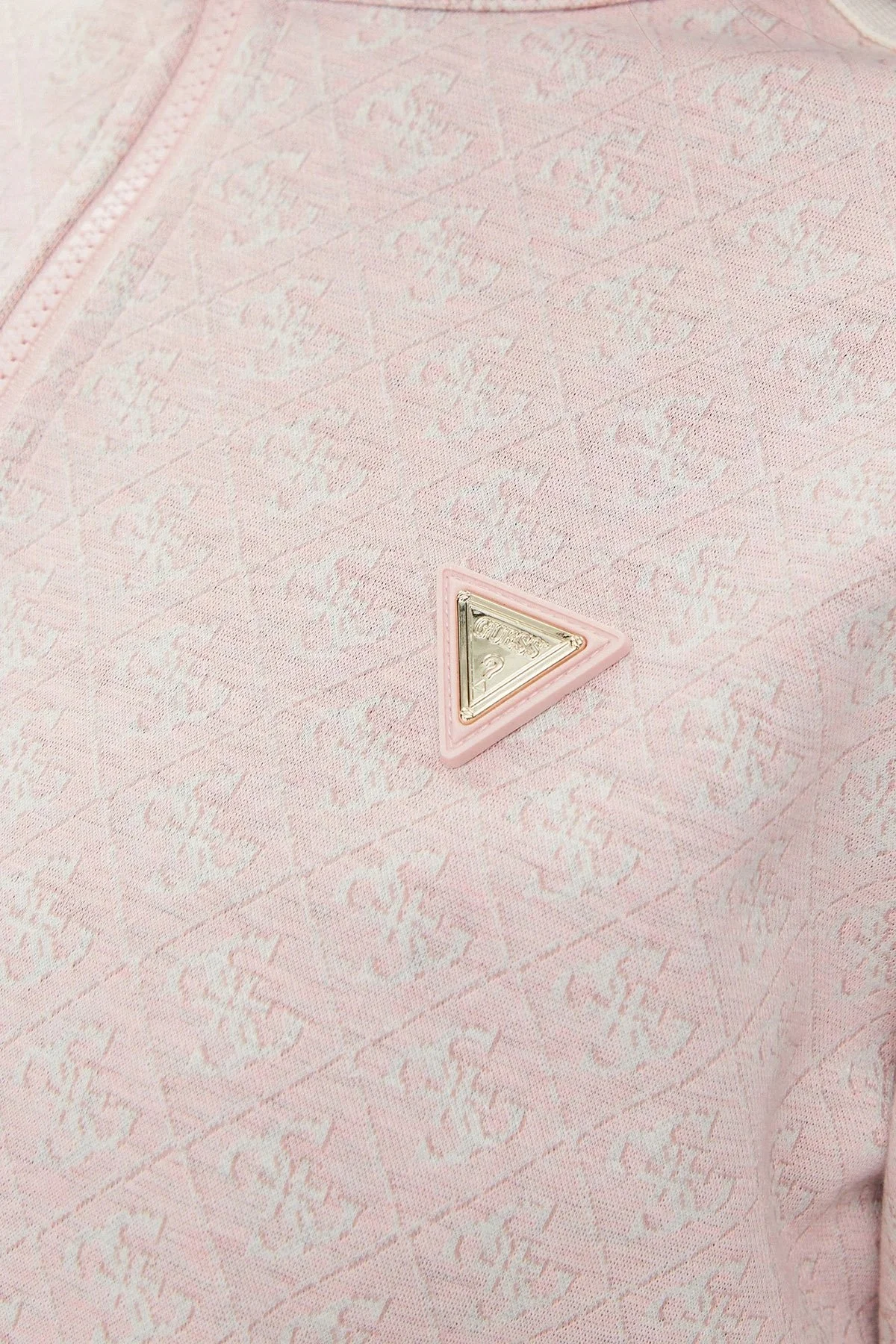 Guess G Logo Regular Fit Tamamı Logolu Dik Yaka Fermuarlı V5RQ03KCO90 Bayan Sweat V5RQ03 KCO90 F6DK PUDRA - 5