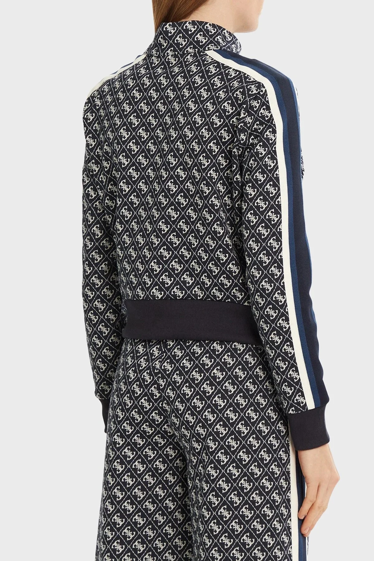 Guess G Logo Regular Fit Tamamı Logolu Dik Yaka Fermuarlı V5RQ03KCO90 Bayan Sweat V5RQ03 KCO90 FBB4 LACİVERT - 2